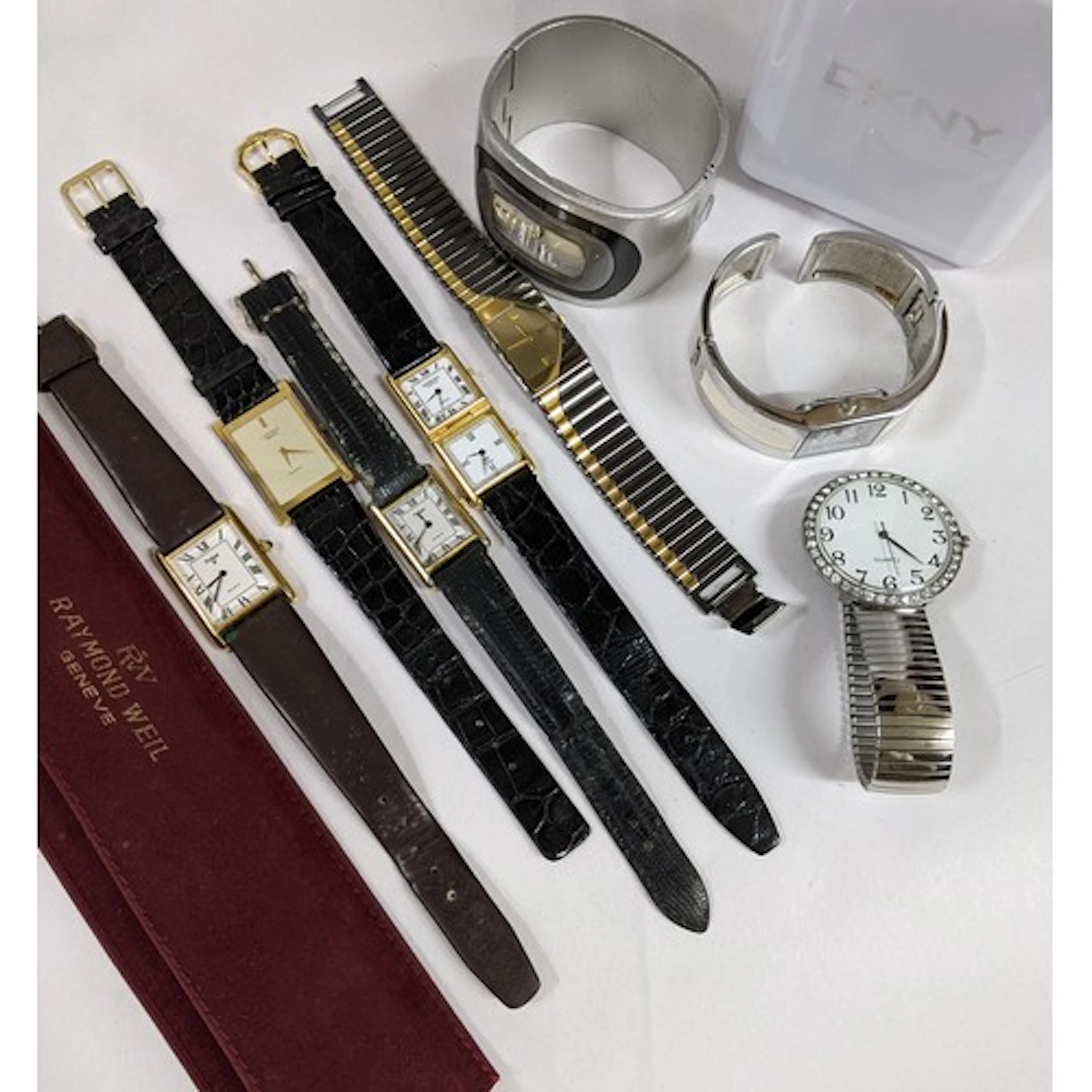 A group of fashion watches to include a ladies Raymond Weil ...
