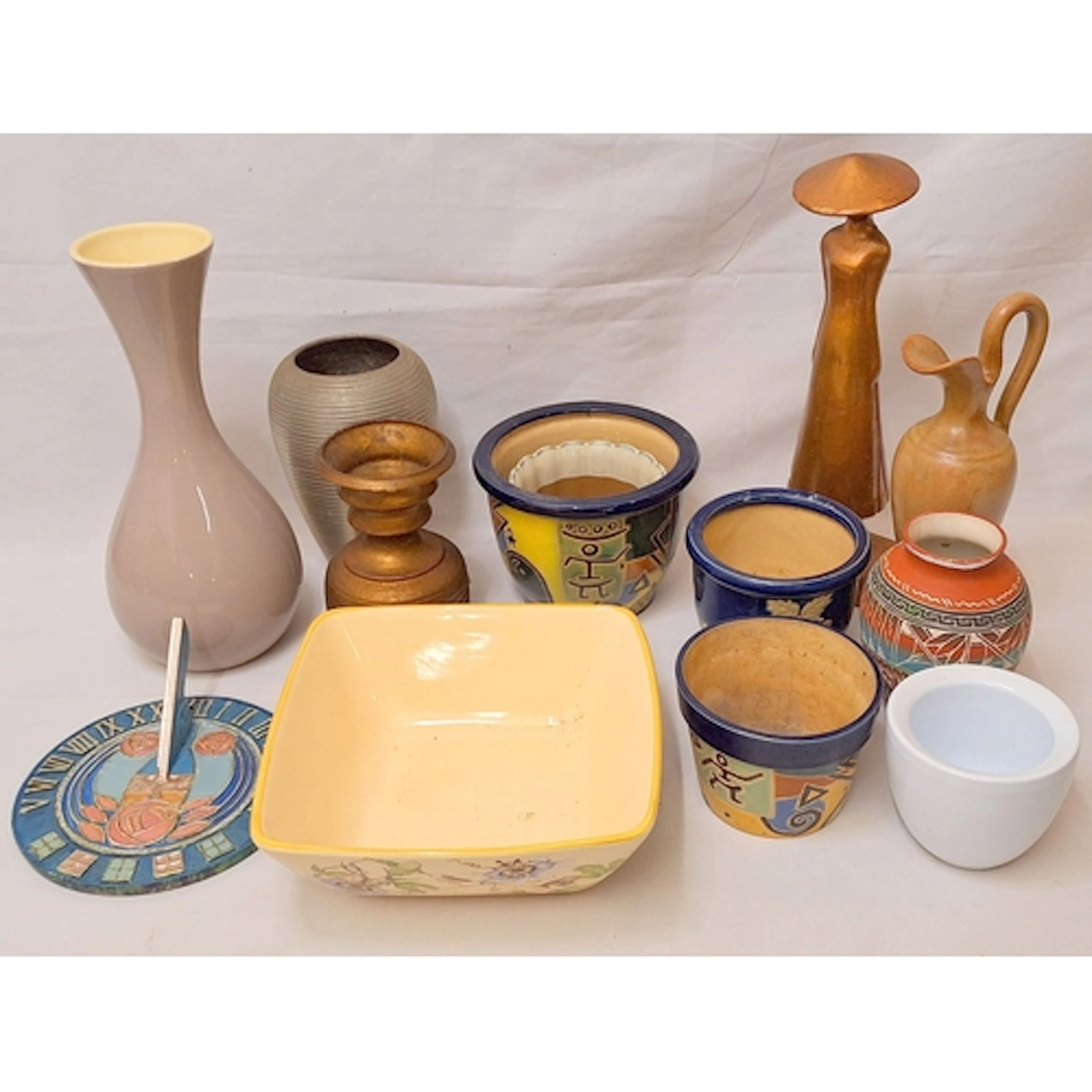 Pottery Jardinieres, painted terracotta vase, pottery jug, g...