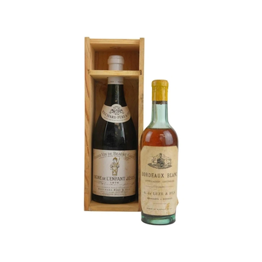 A bottle of 1976 Bouchard Pere & Fils Burgundy Wine. Vigne D...