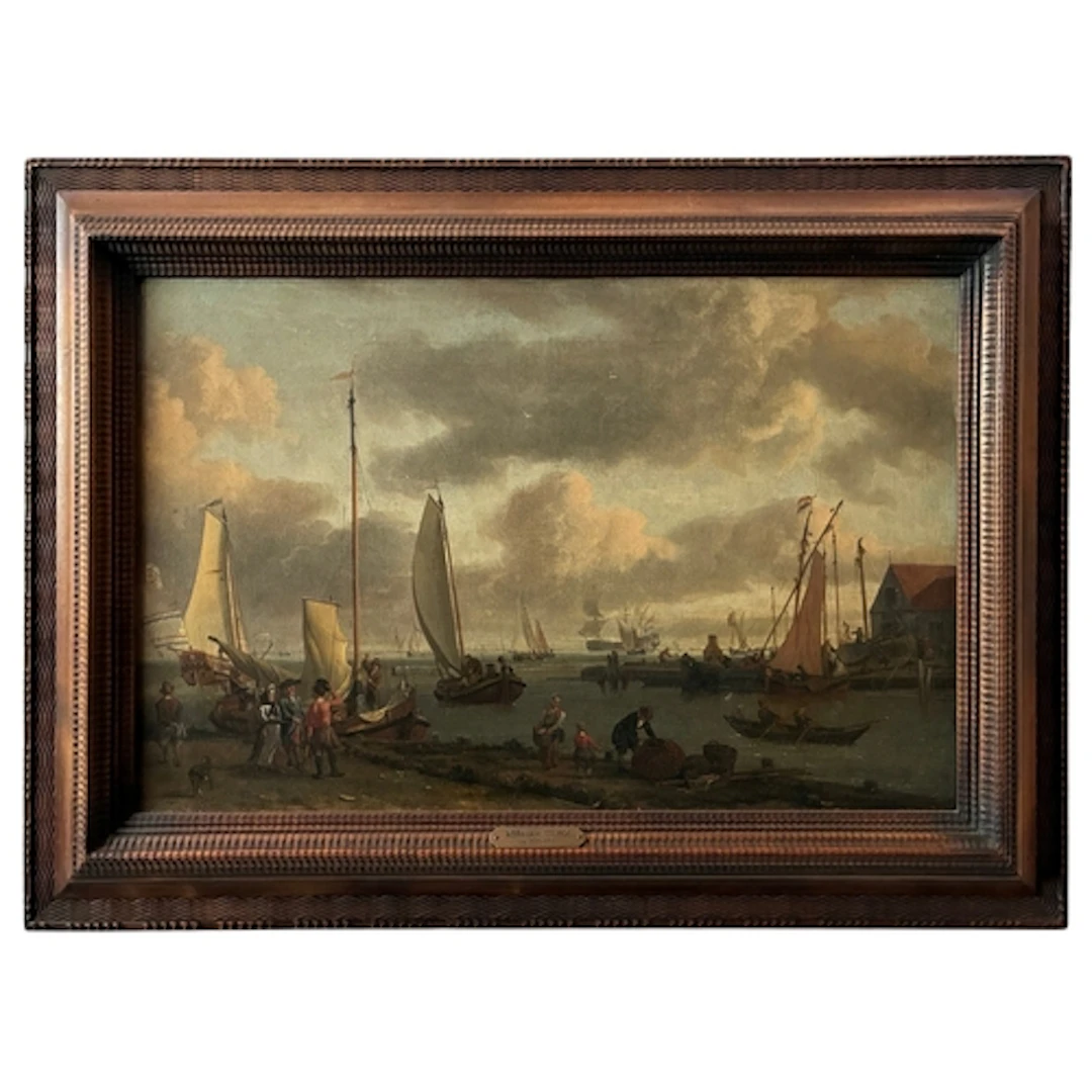 Abraham Storck (c.1635-1708) - Shipping in a Busy Dutch Harb...