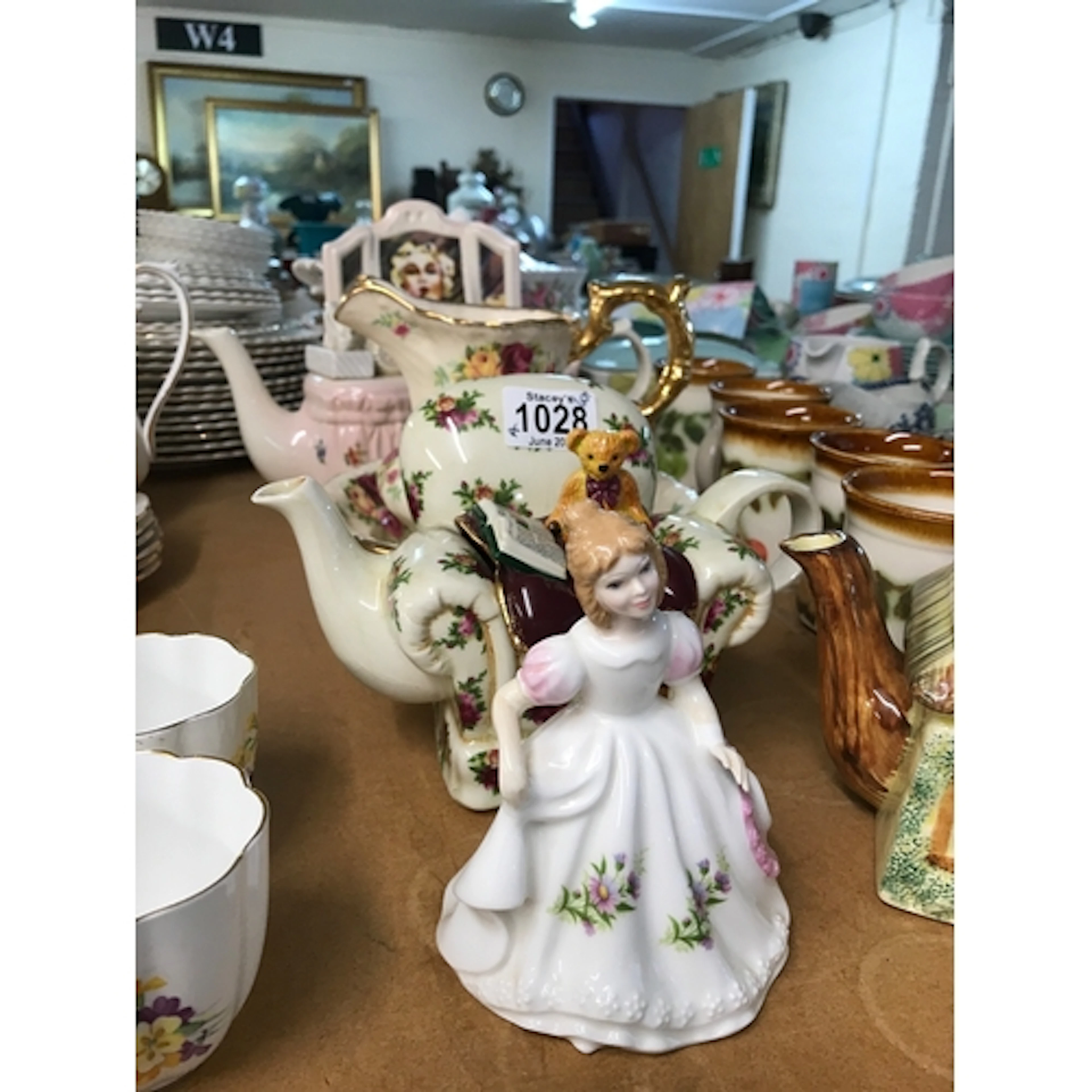A Royal Albert country Roses decorative tea pot in the form ...