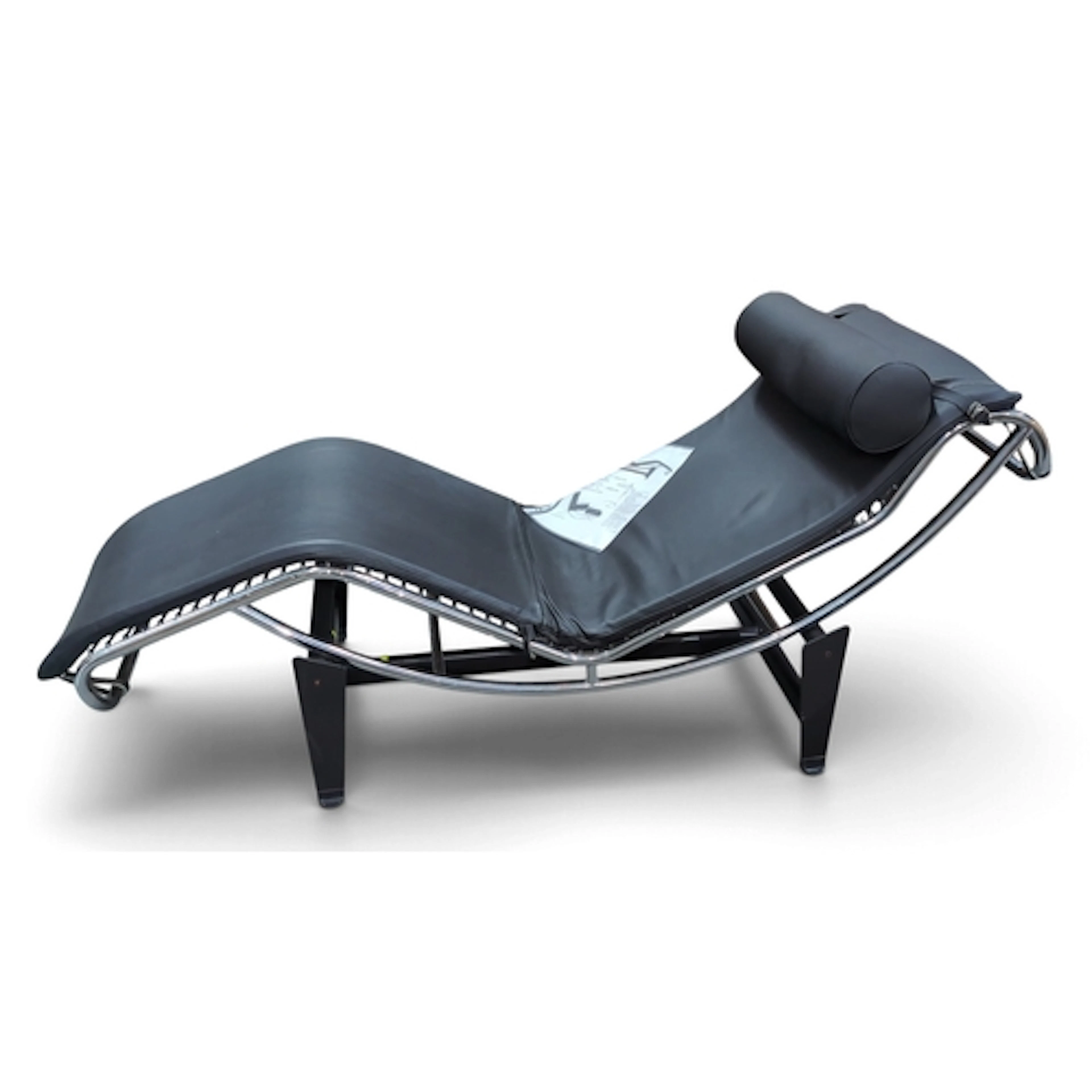 Le Corbusier LC4 chaise longue with black upholstered cushio...