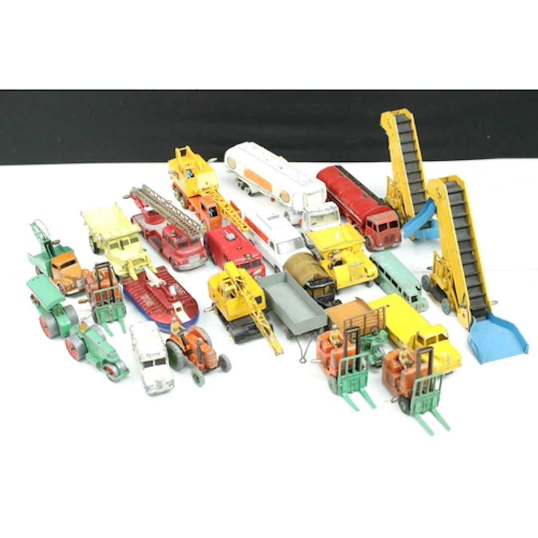 25 Mid 20th C play worn Dinky diecast models to include main...