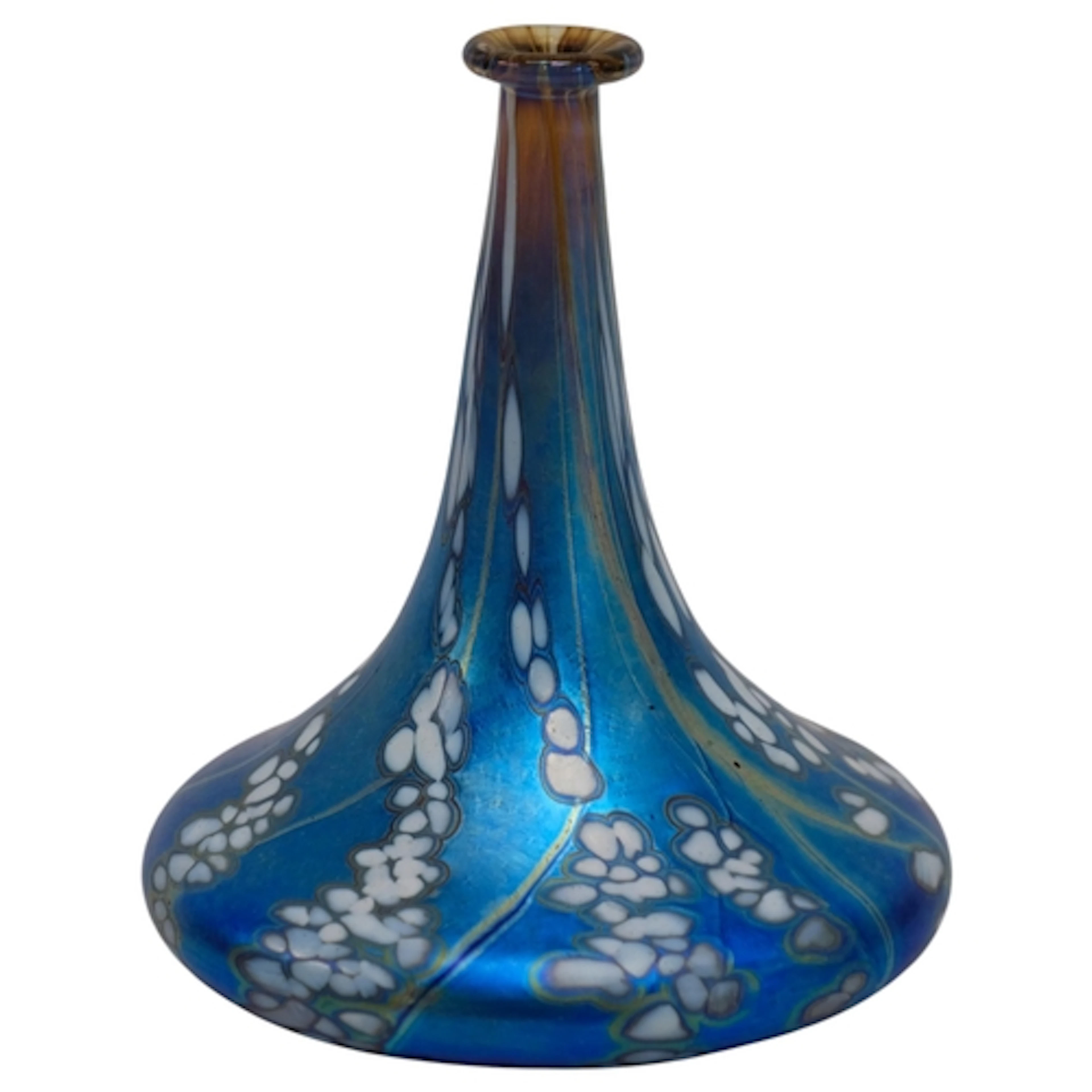 SIDDY LANGLEY - a studio Art glass vase, iridescent blue and...