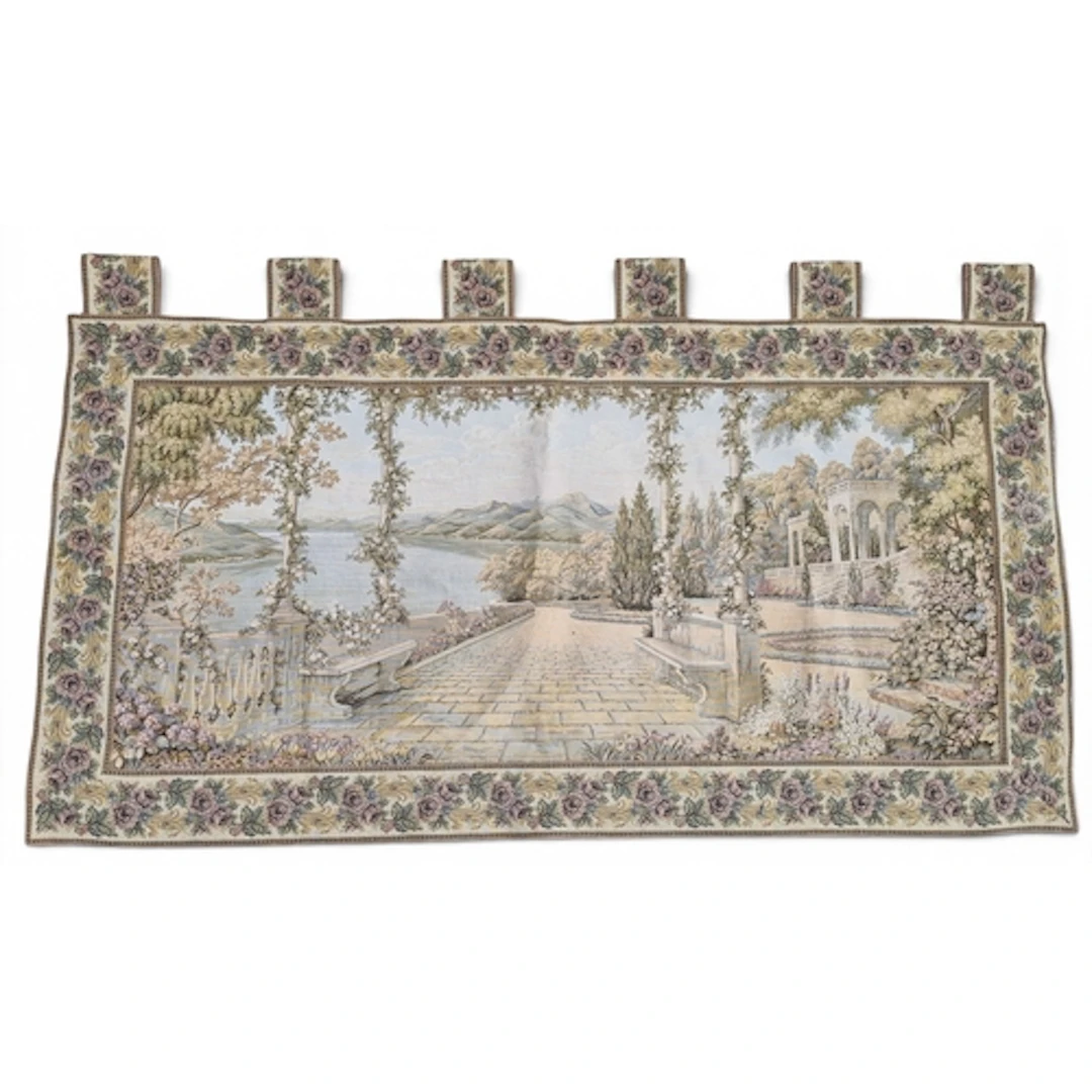A 20th Century Tapestry Panel of a Lake Garda scene. 106 x 1...
