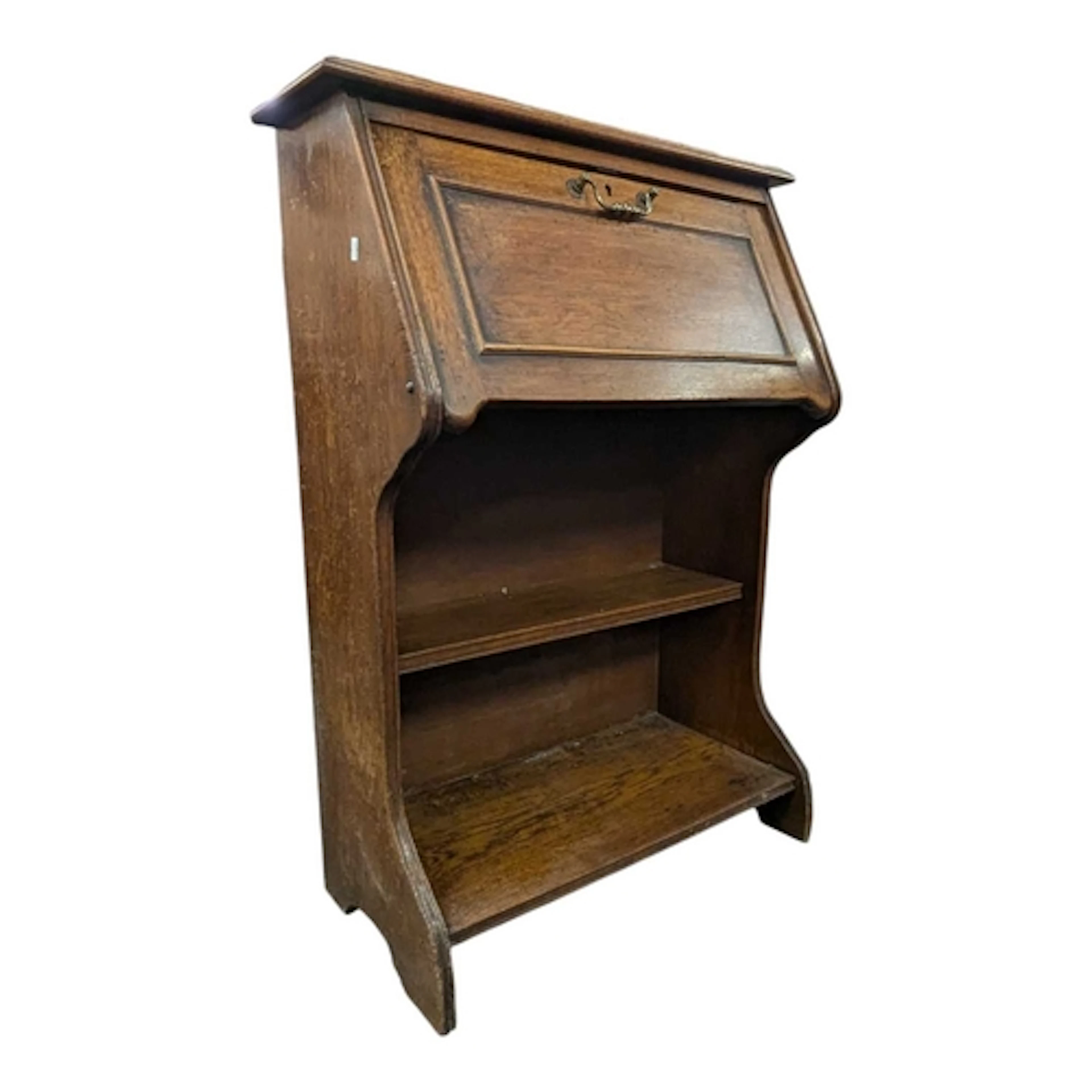 Early 20th century oak student bureau writing desk. Having a...