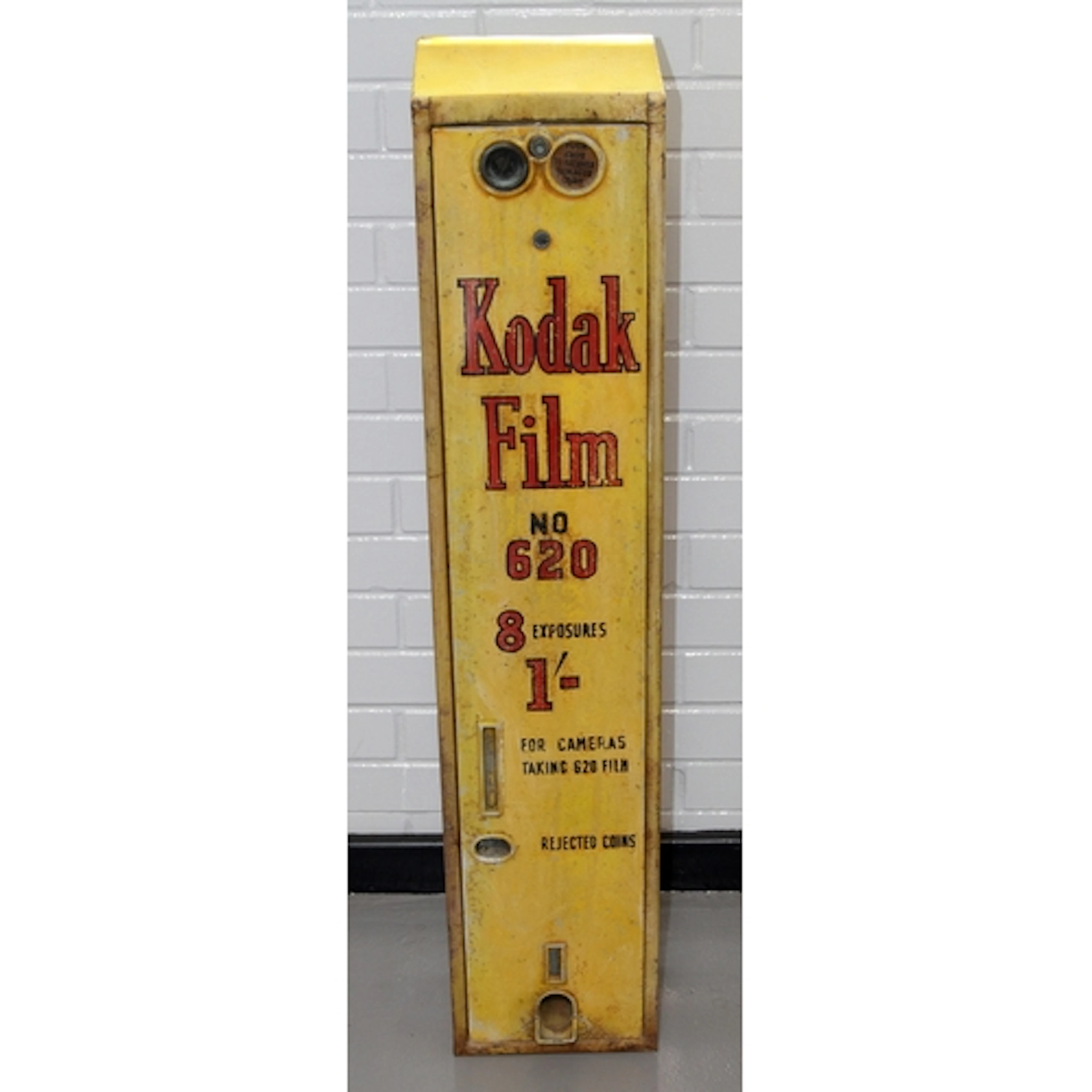 Vintage Kodak 620 film vending machine. 1 /- coin slot opera...