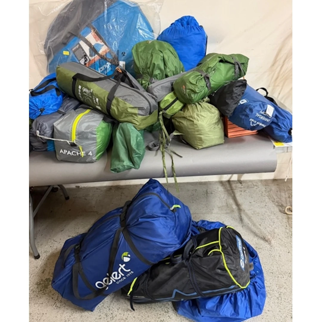 A large selection of Camping equimpent inculding tents, shee...