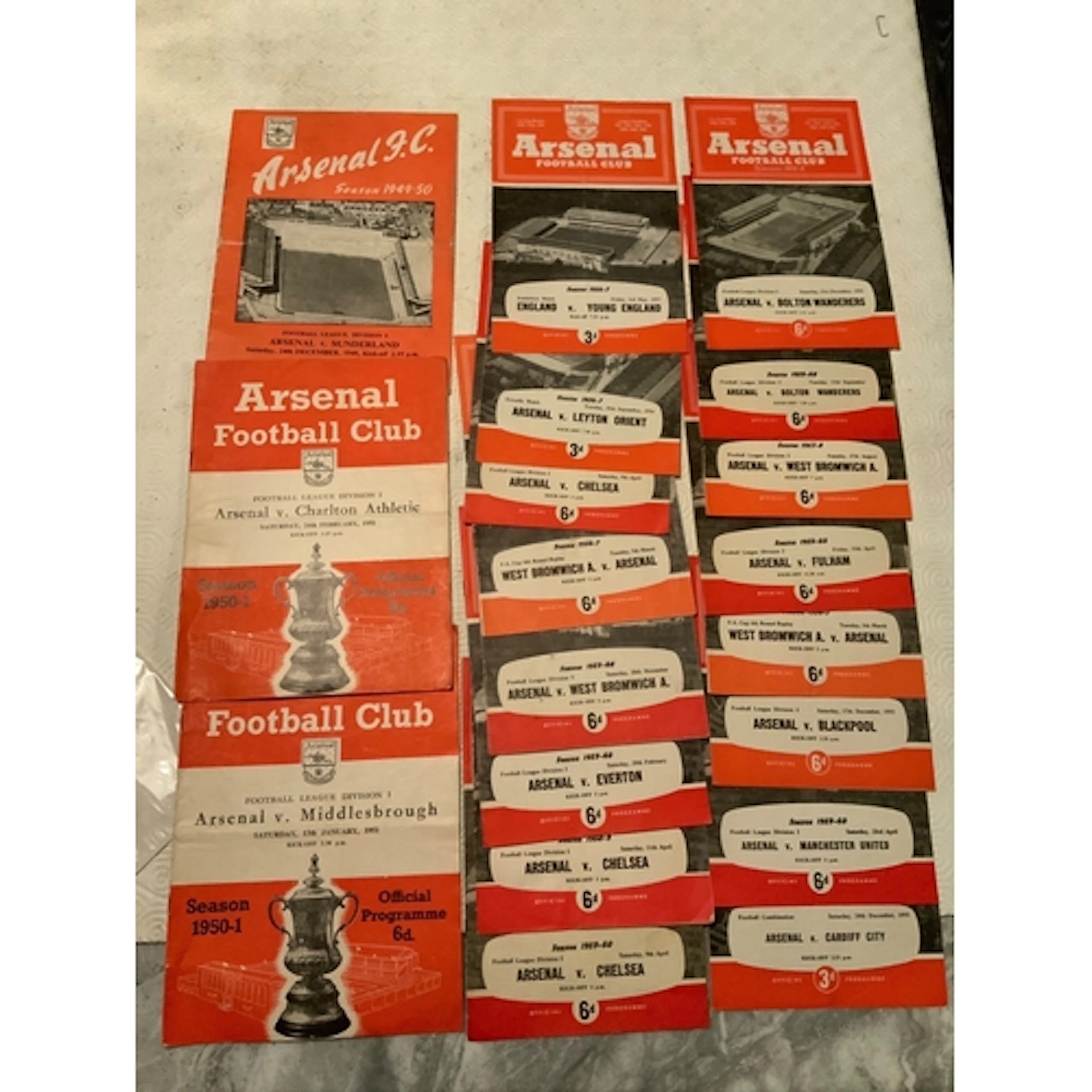 Arsenal Home Football Programmes: Includes 57/58 Manchester ...