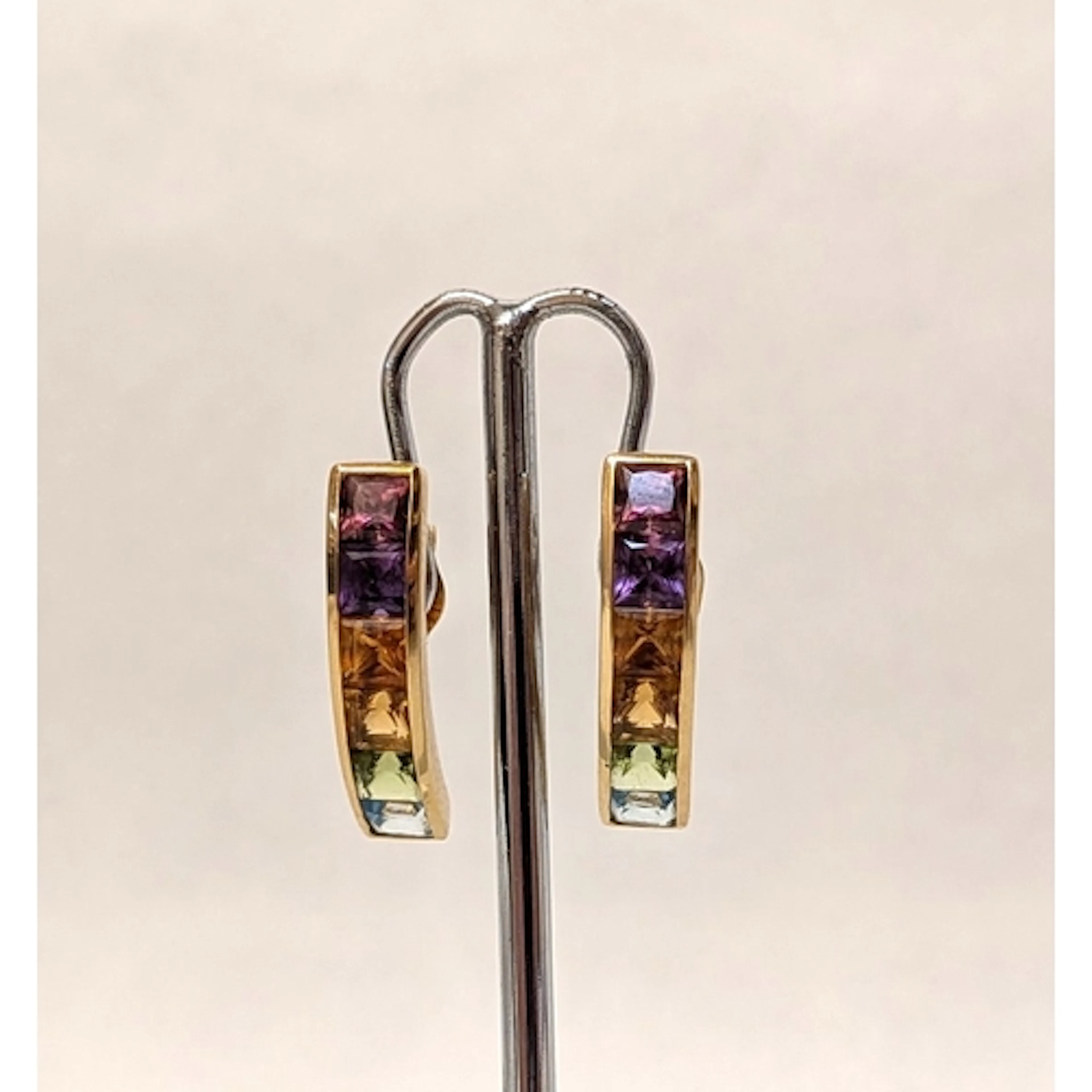 Rainbow multi gem set earrings, By H Stern, in 18ct yellow g...