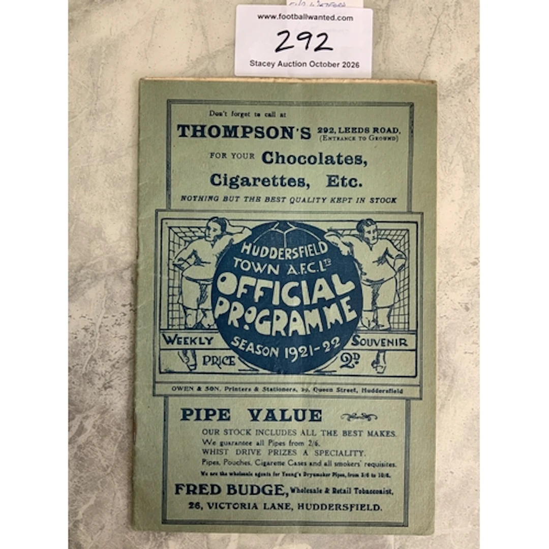 1921 - 1922 Huddersfield v Middlesbrough Football Programme:...