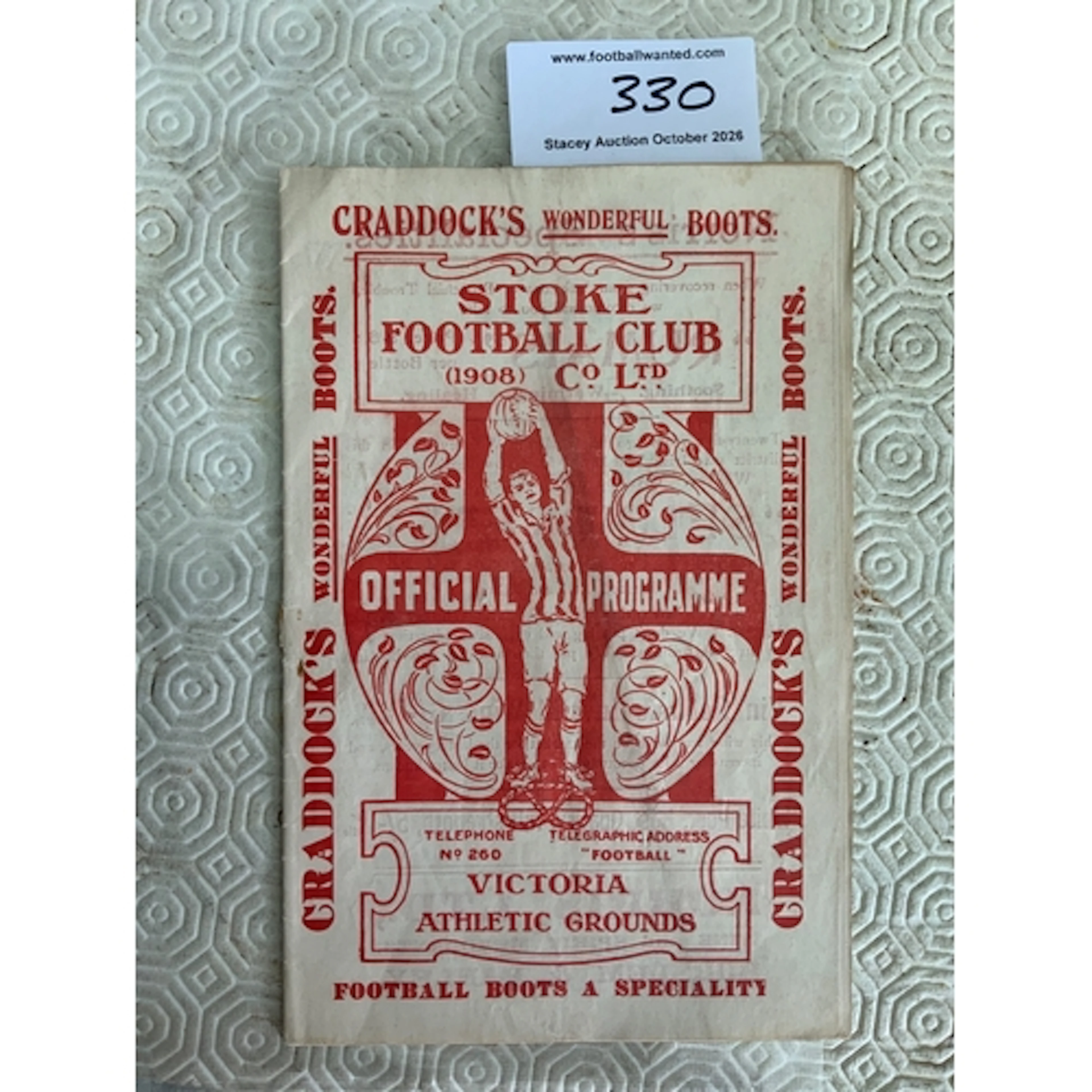 1922 - 1923 Stoke City v Burnley Football Programme: Very go...