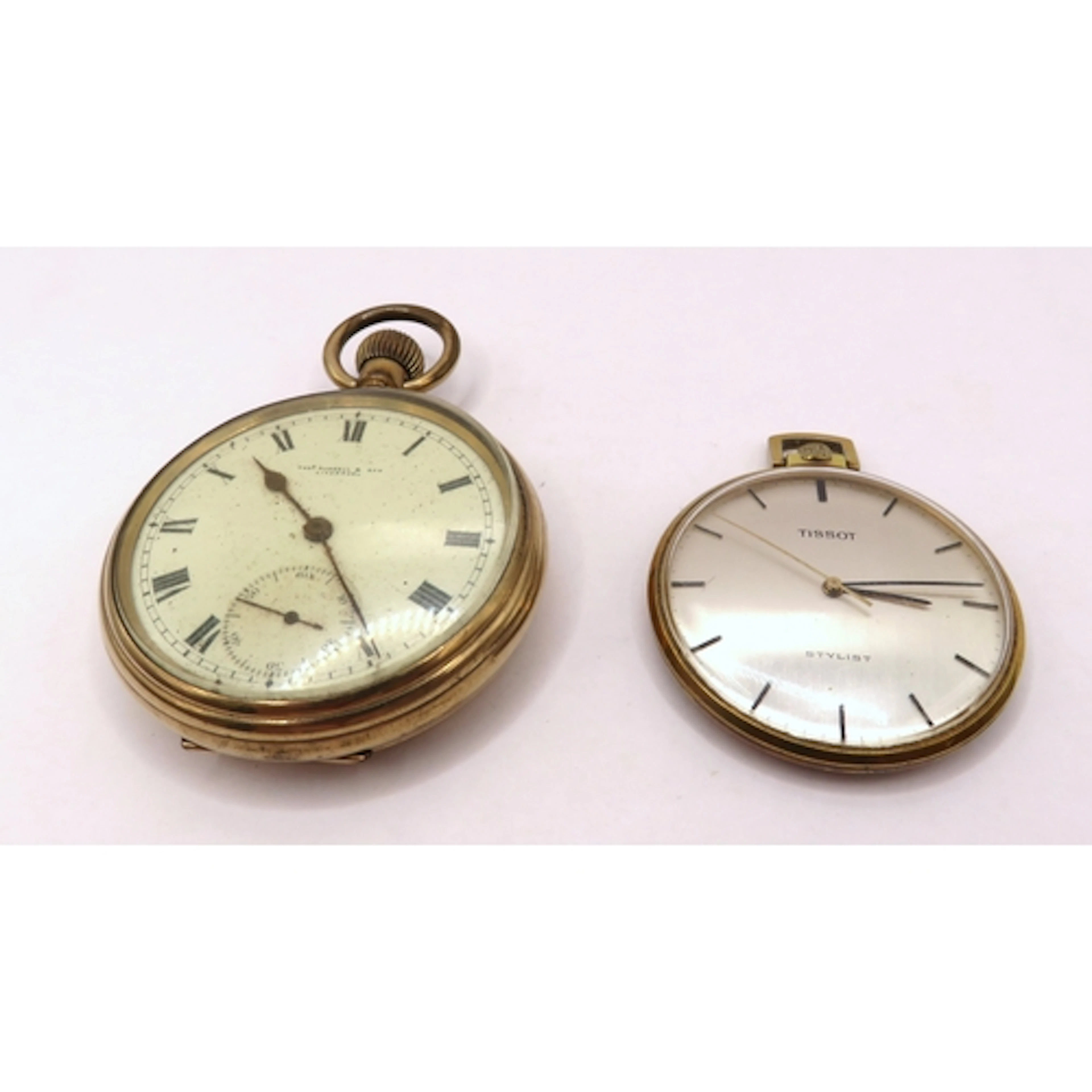 Tissot gold plated dress pocket watch, together with a gold ...
