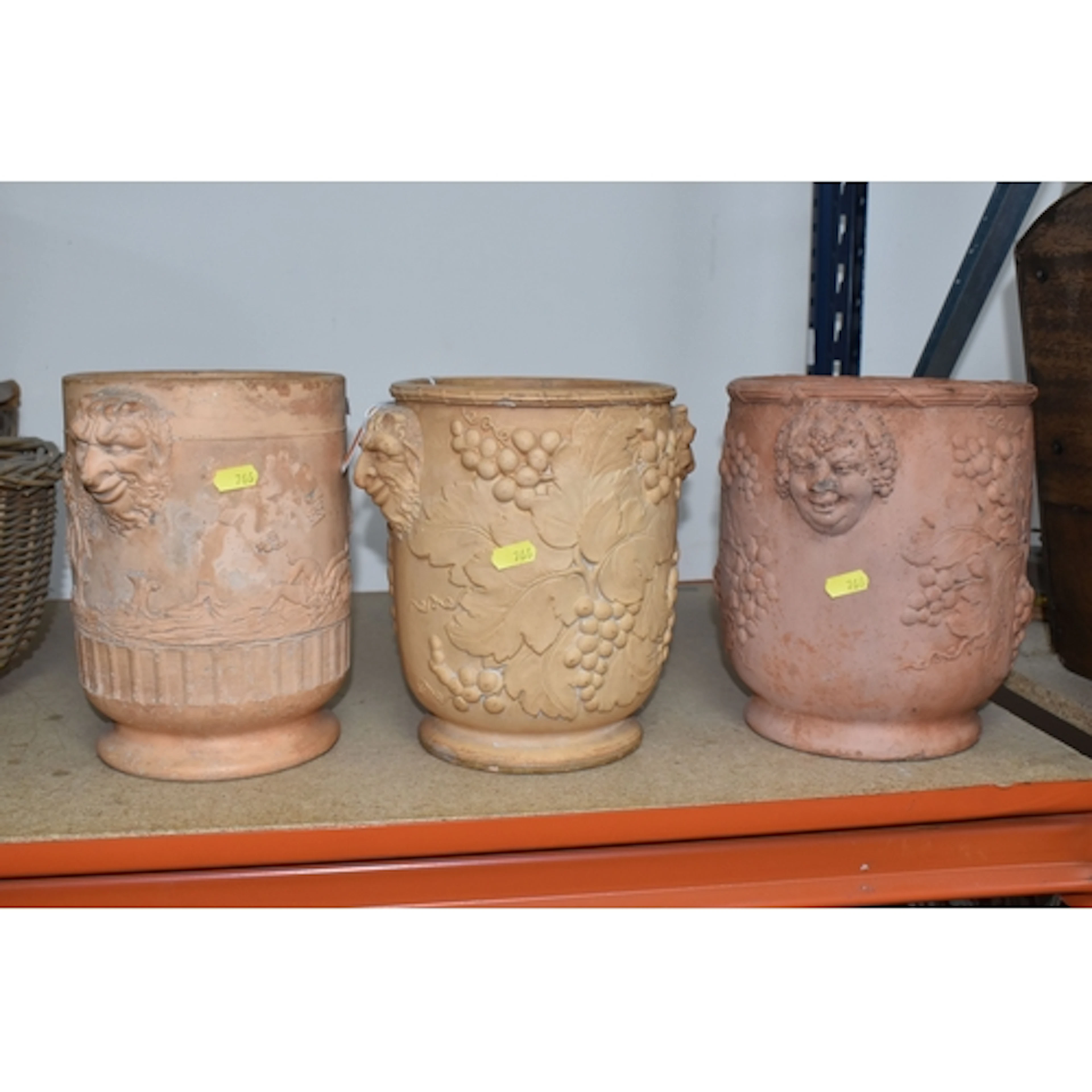 A GROUP OF THREE TERRACOTTA VESSELS, two appear to be early ...