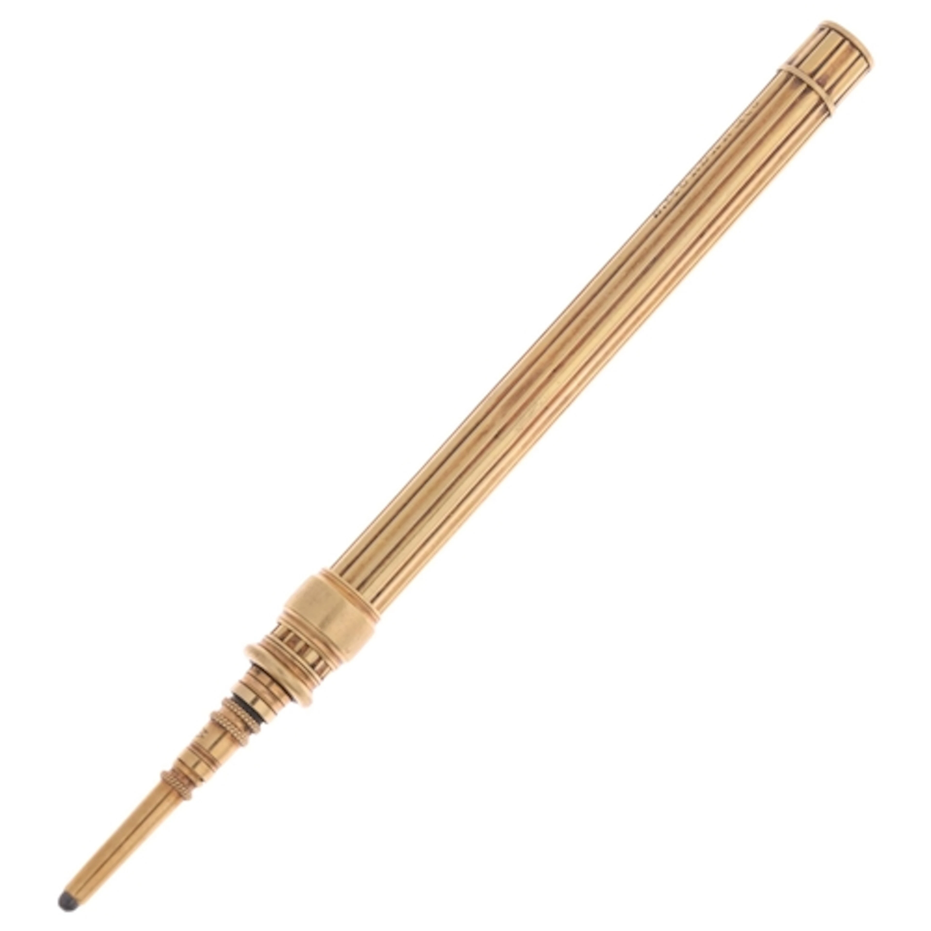 SAMPSON MORDAN & CO - an Antique gold propelling pencil, flu...
