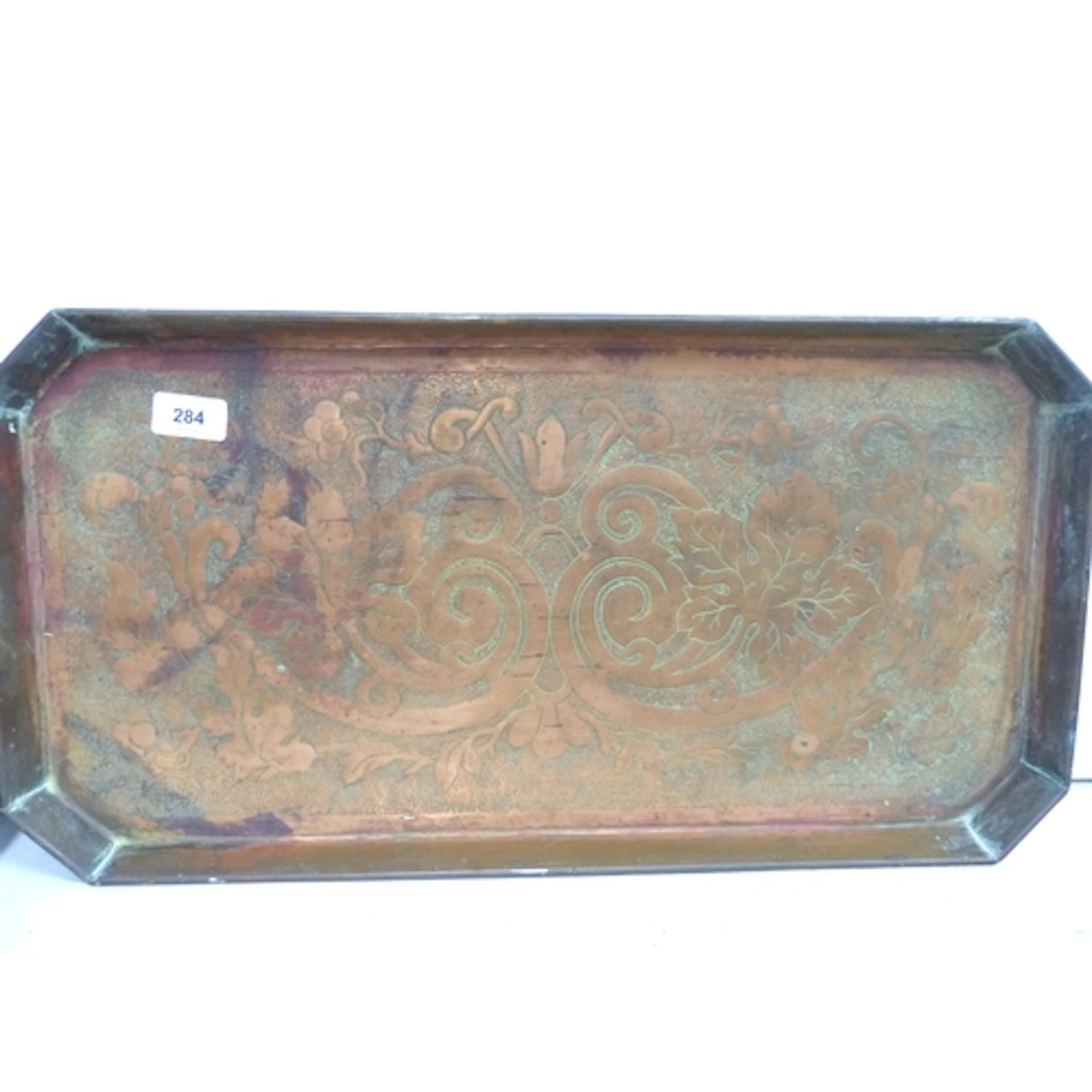 Large arts and crafts copper tray.