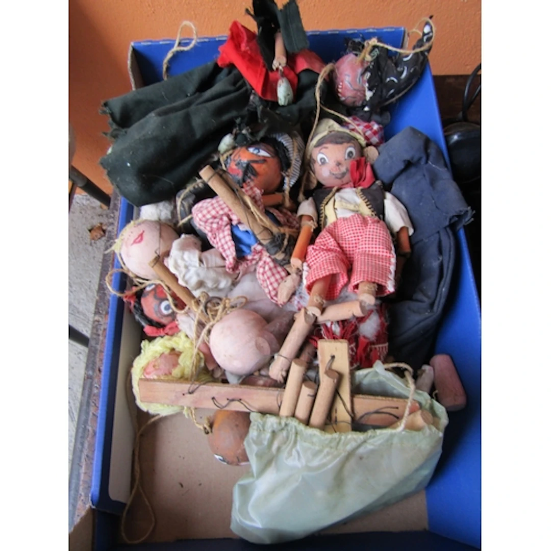 Collection of Various Puppets Contained Within Cardboard Box...
