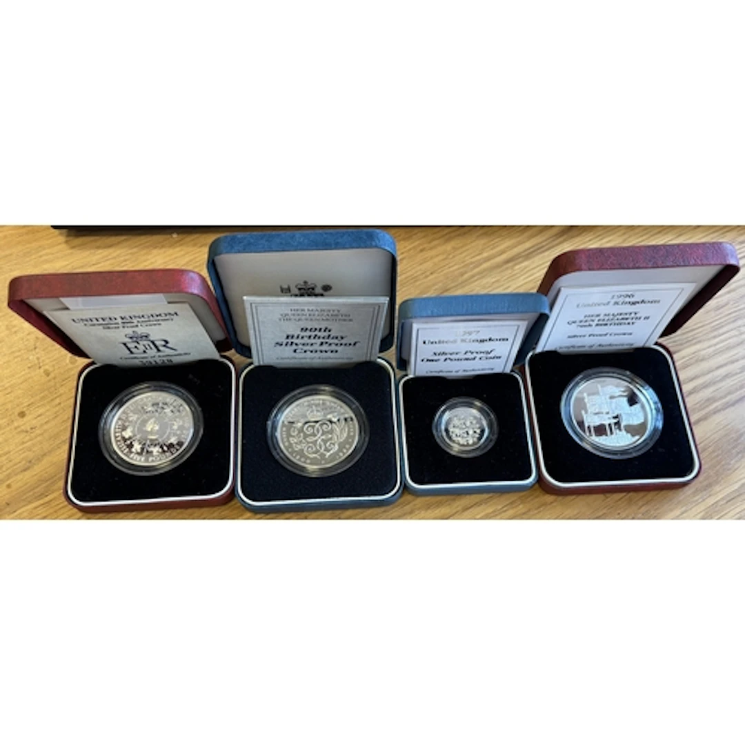 Collection of silver proof FDC, including £5 1990, 1993, 199...