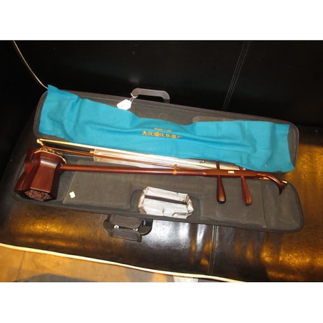 Chinese Erhu Instrument with Bow and Case