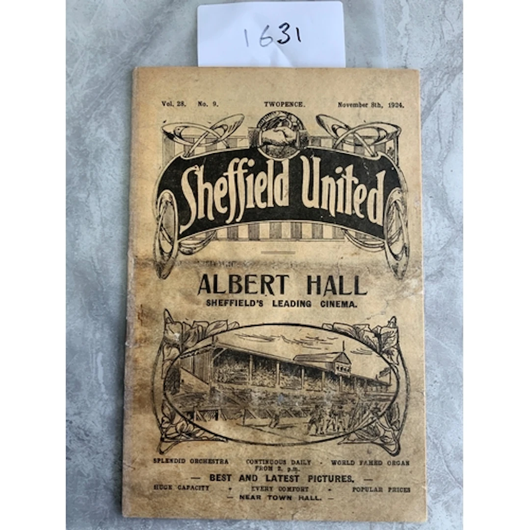 1924 - 1925 Sheffield United v Leeds United Football Program...