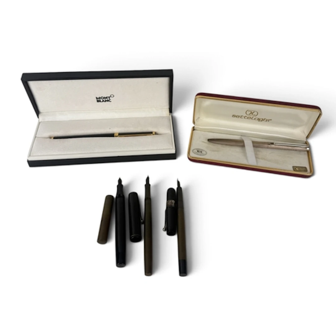 A MONTBLANC NOBLESSE PEN IN BOX TOGETHER WITH OTHER PENS INC...