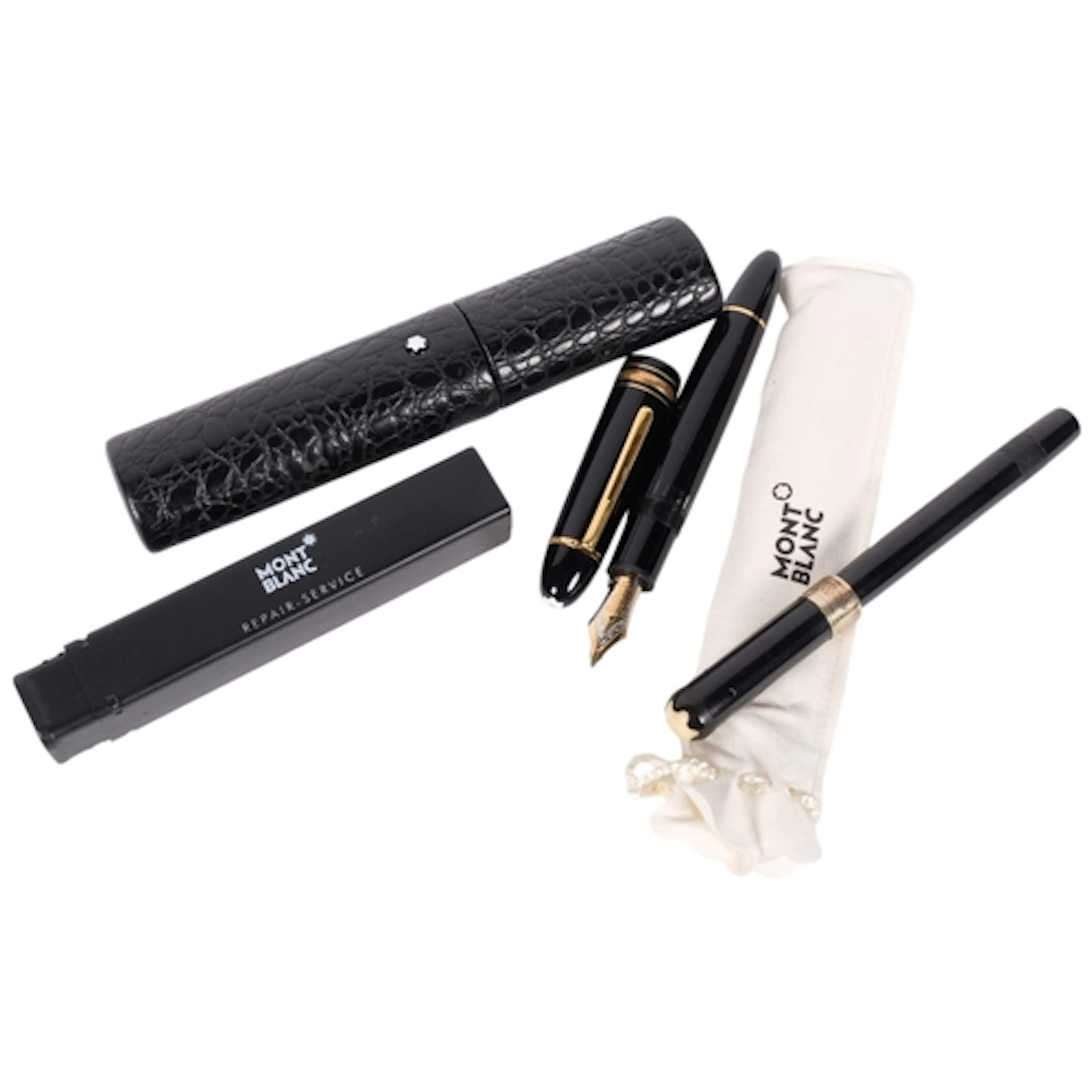 MONT BLANC - a 14ct gold nibbed retractable ballpoint pen, i...