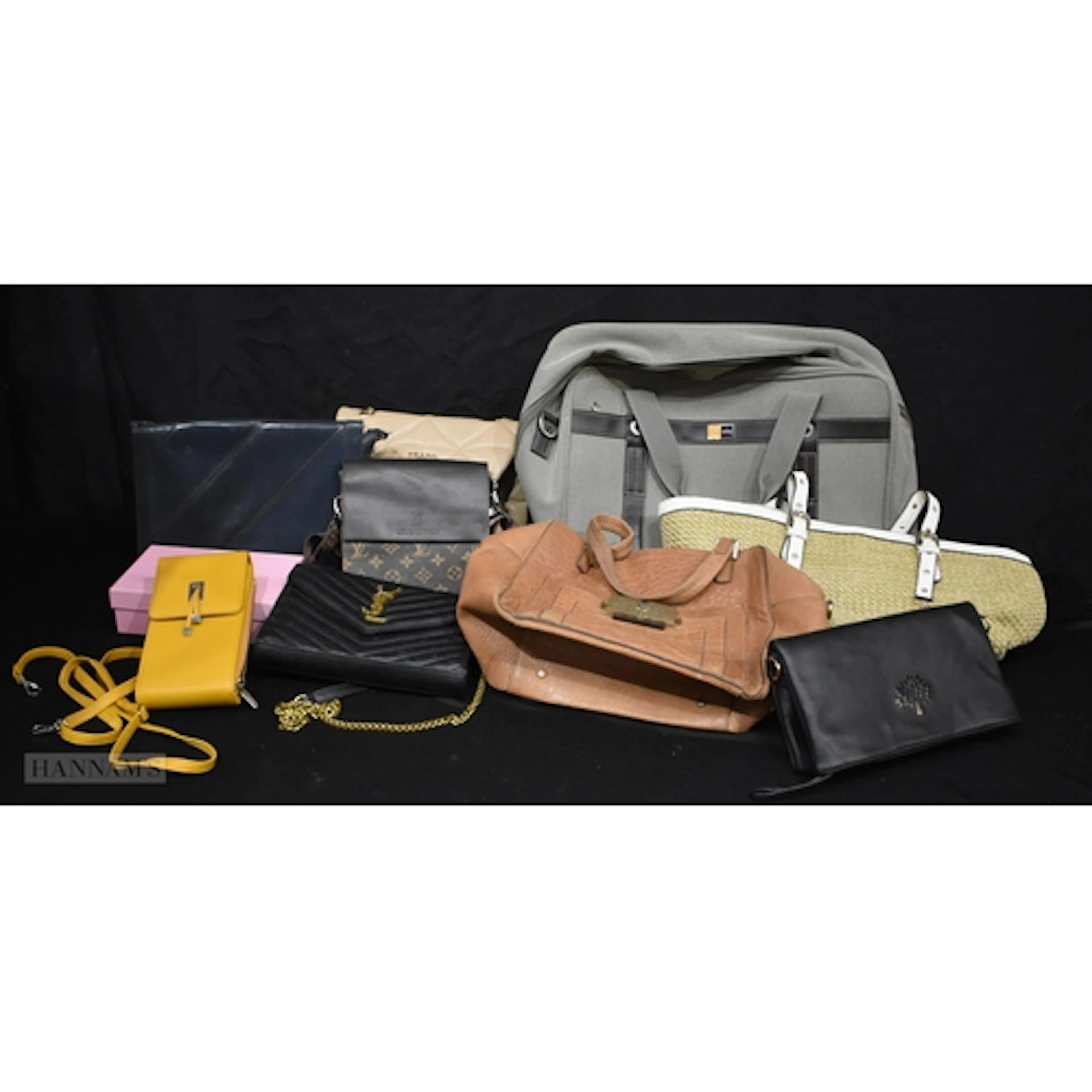A collection of vintage handbags and shoulder bags, largest ...