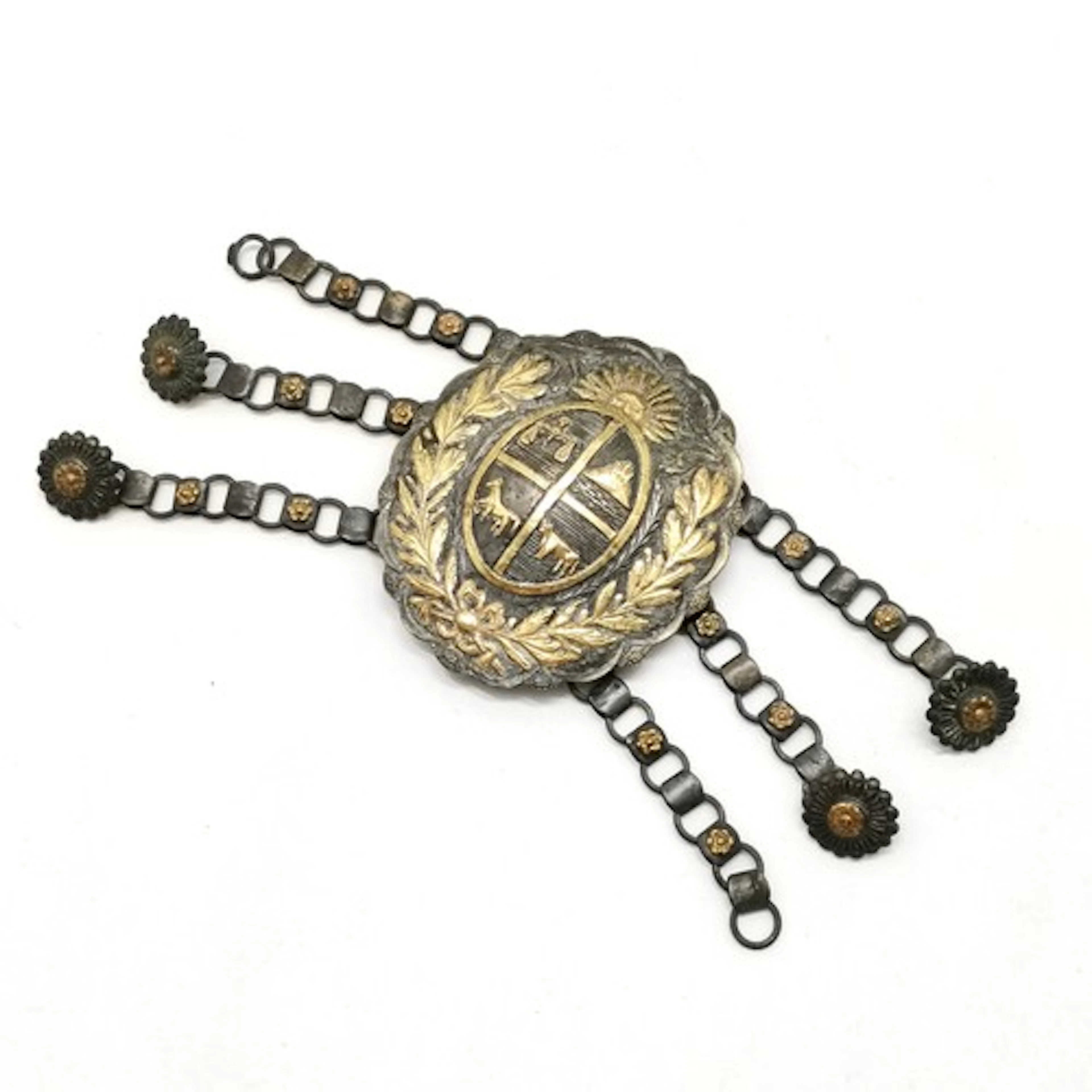 South American rastra (Gaucho) belt buckle - 20cm total acro...
