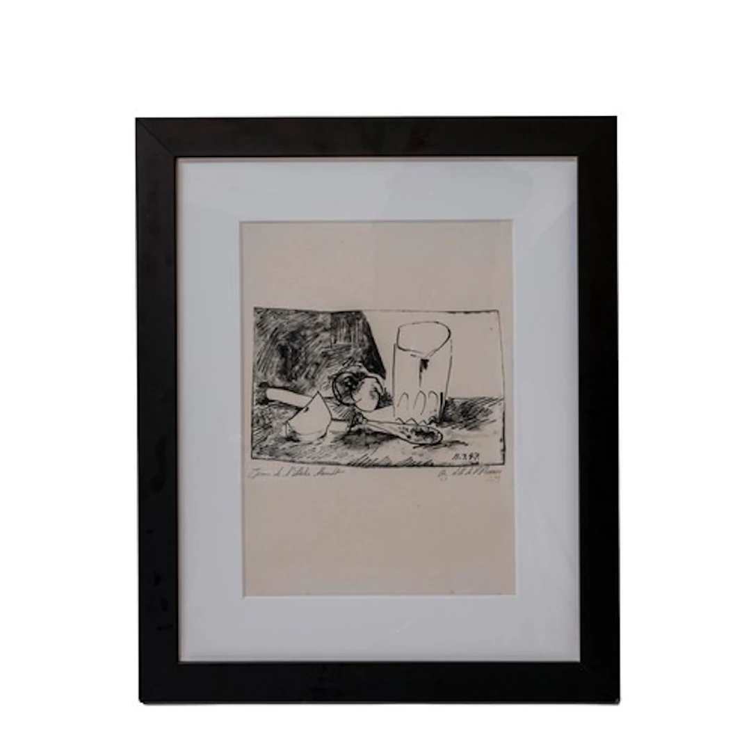 PABLO PICASSO (1888-1973) 'APPLE GLASS & KNIFE' LITHOGRA...