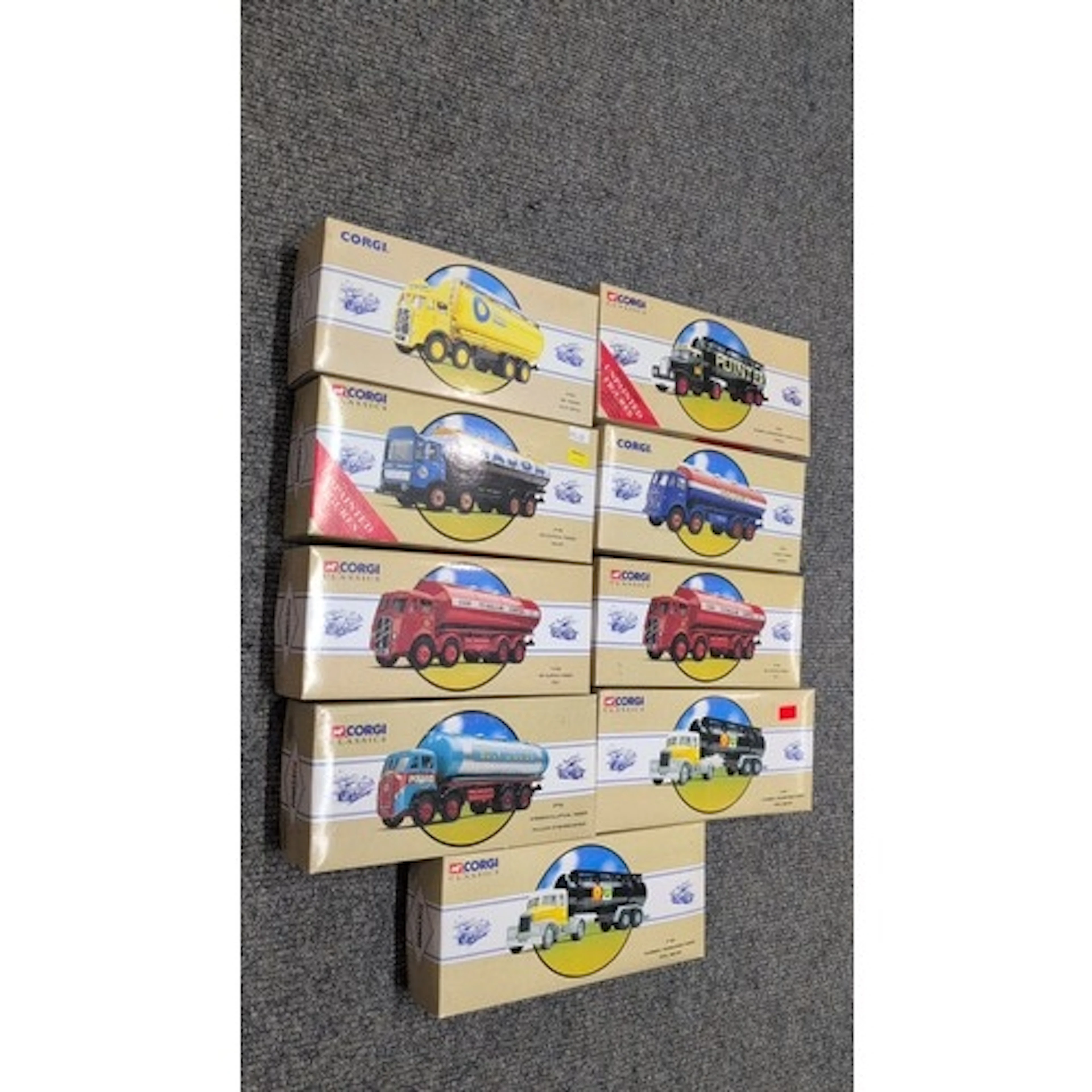 9 x boxed Corgi Classics and Road Transport die-cast model t...