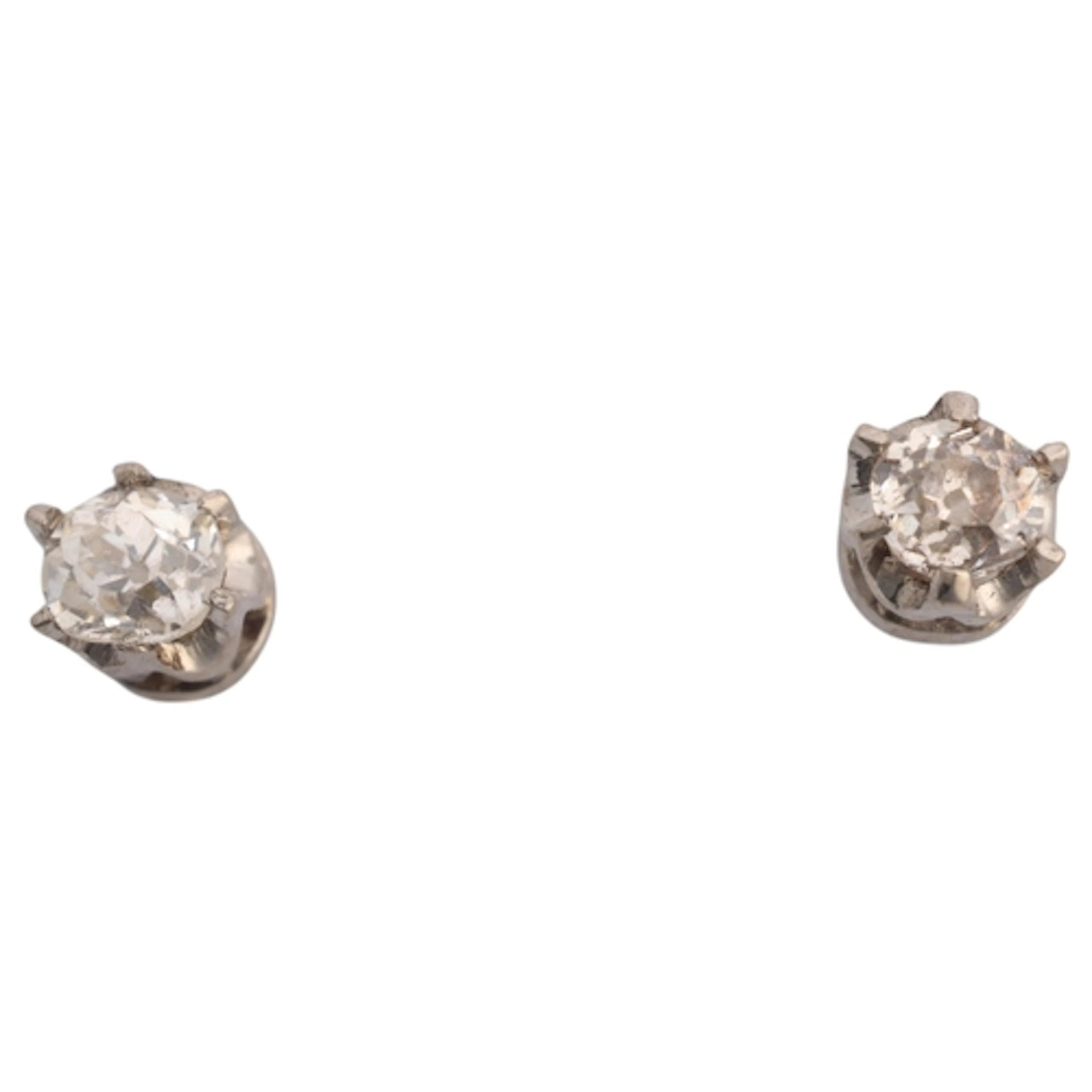 A pair of 0.10ct single stone diamond stud earrings, each cl...