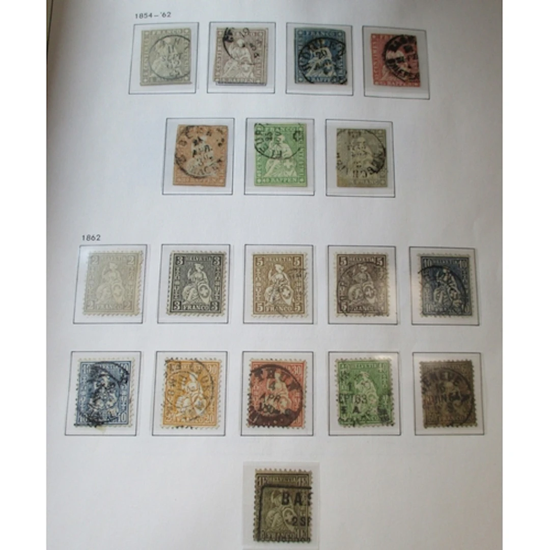 Switzerland. 1854 to 1993 in a SG. Davo album and a ring bin...