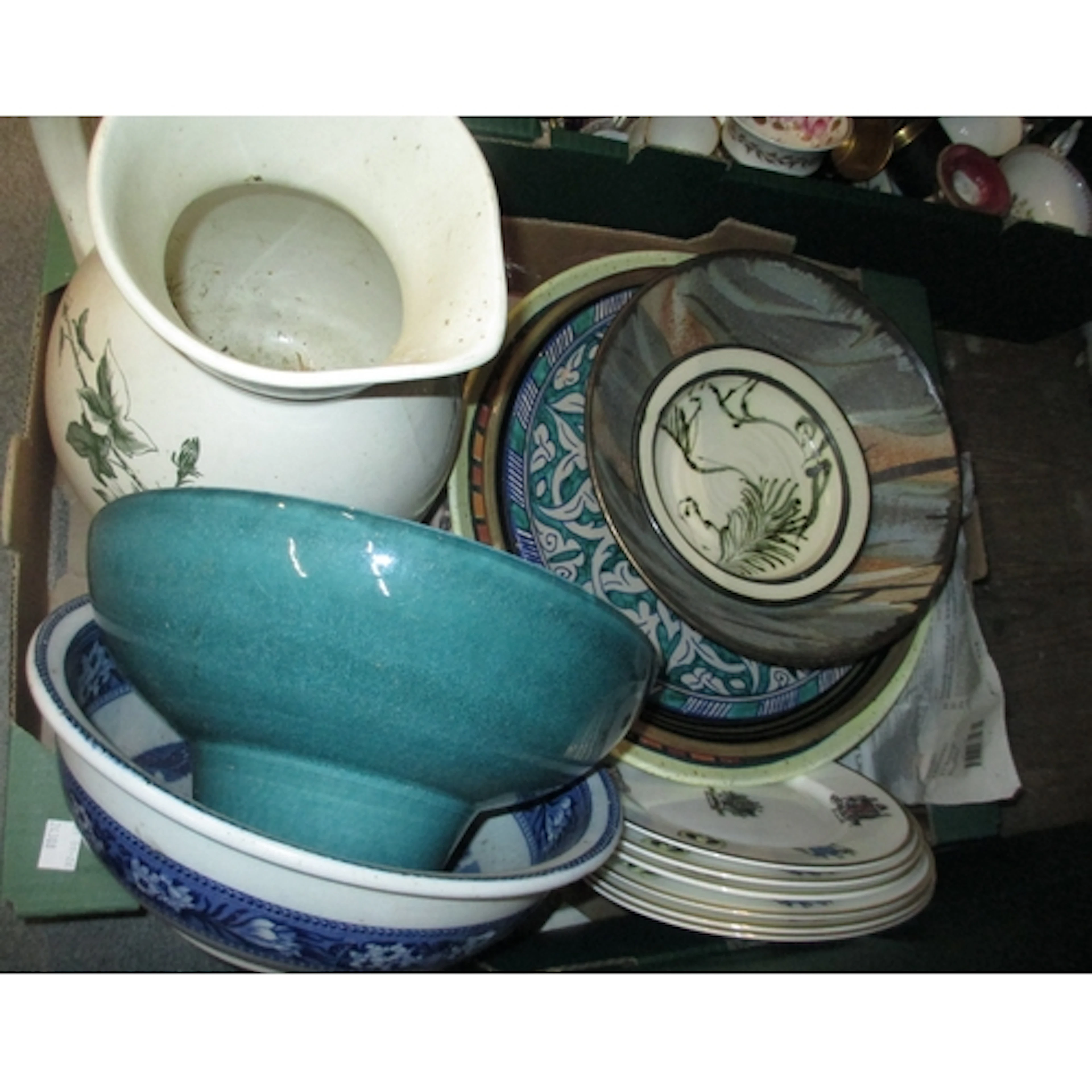 Poole Studio Pottery bowl, together with two circular potter...