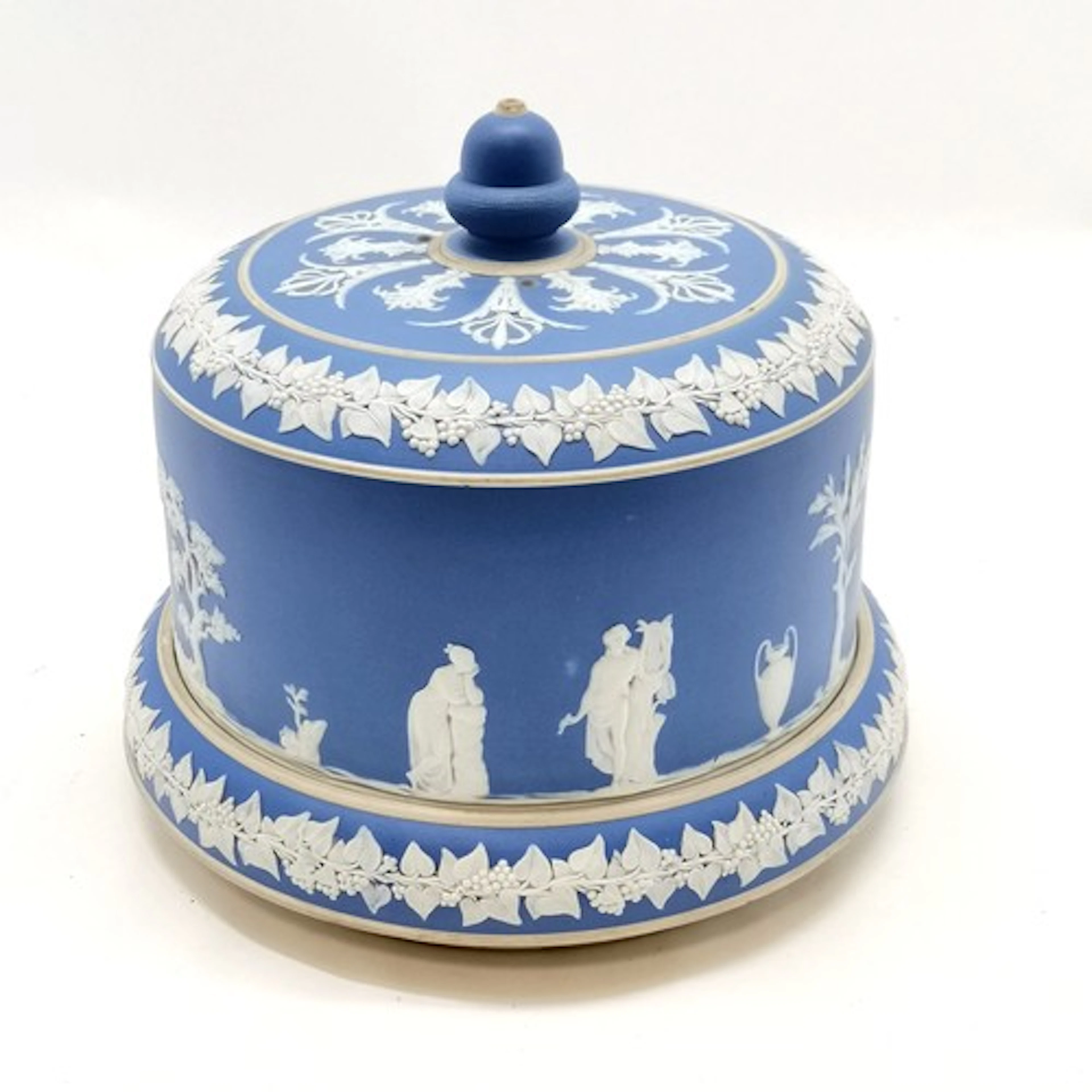 Antique relief moulded Jasperware cheese dome 25cm diameter ...