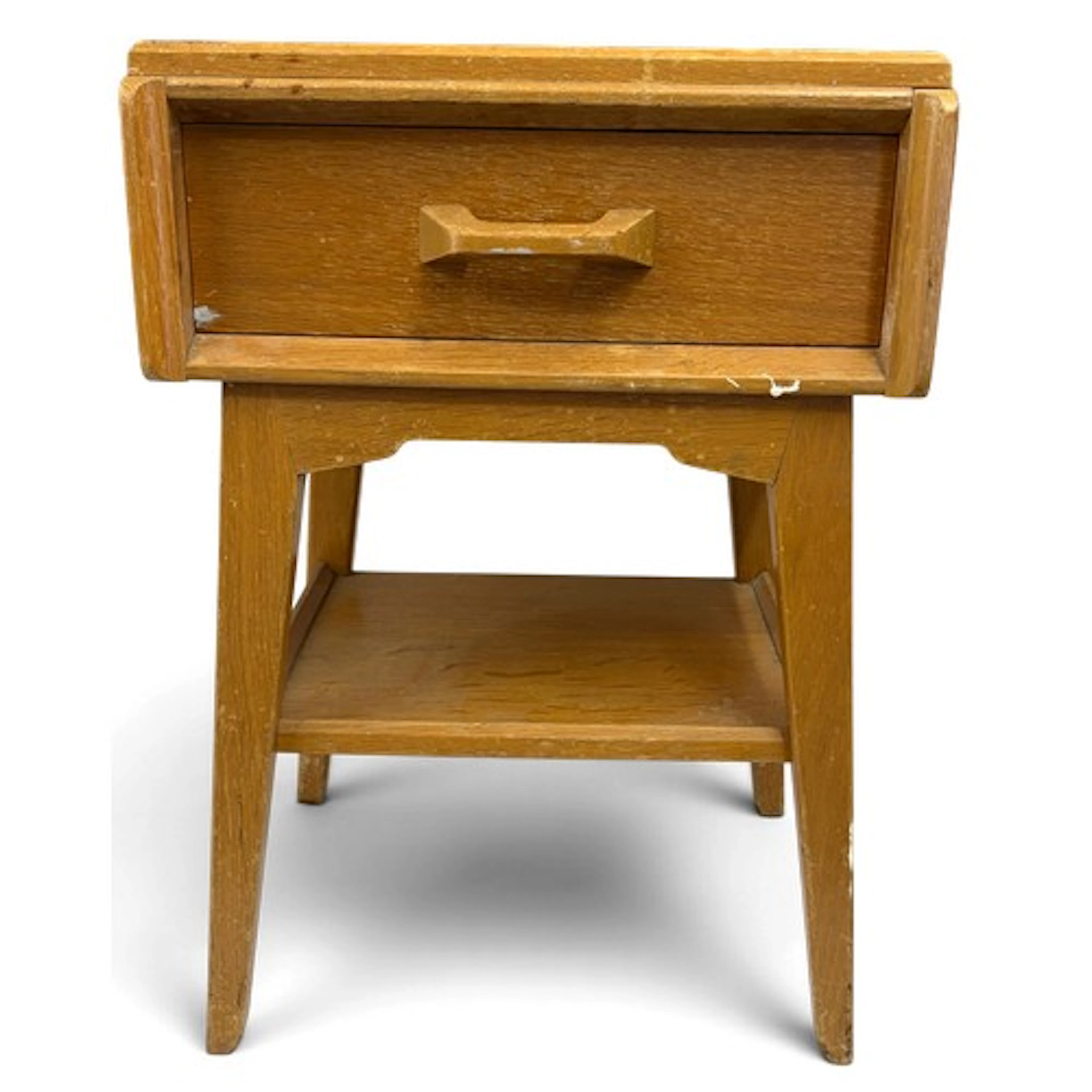 A G Plan pale oak bedside table, drawer with oak loop handle...