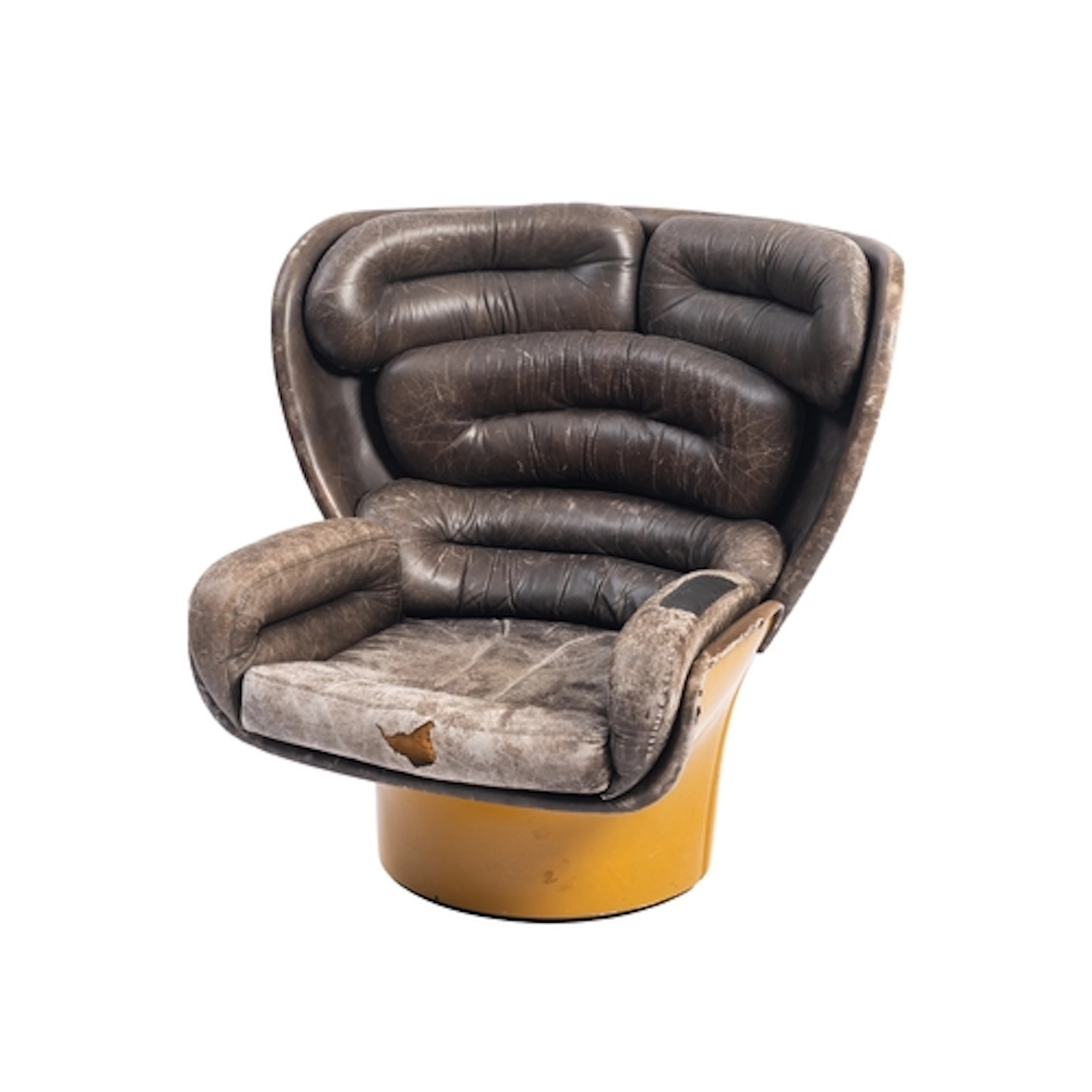 Joe Columbo for Comfort. An 'Elda' armchair, in black leathe...