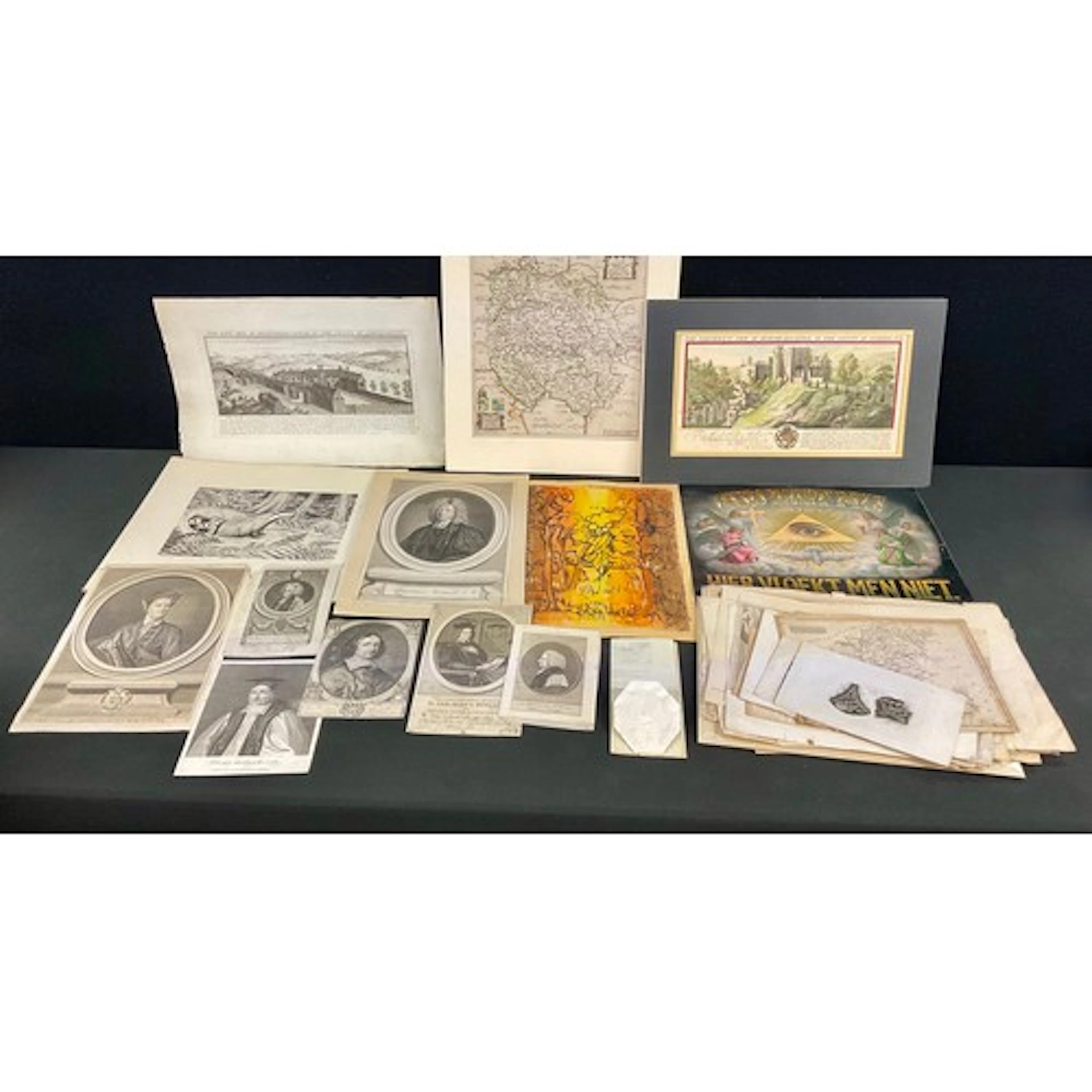An interesting collection of prints and engravings, includin...