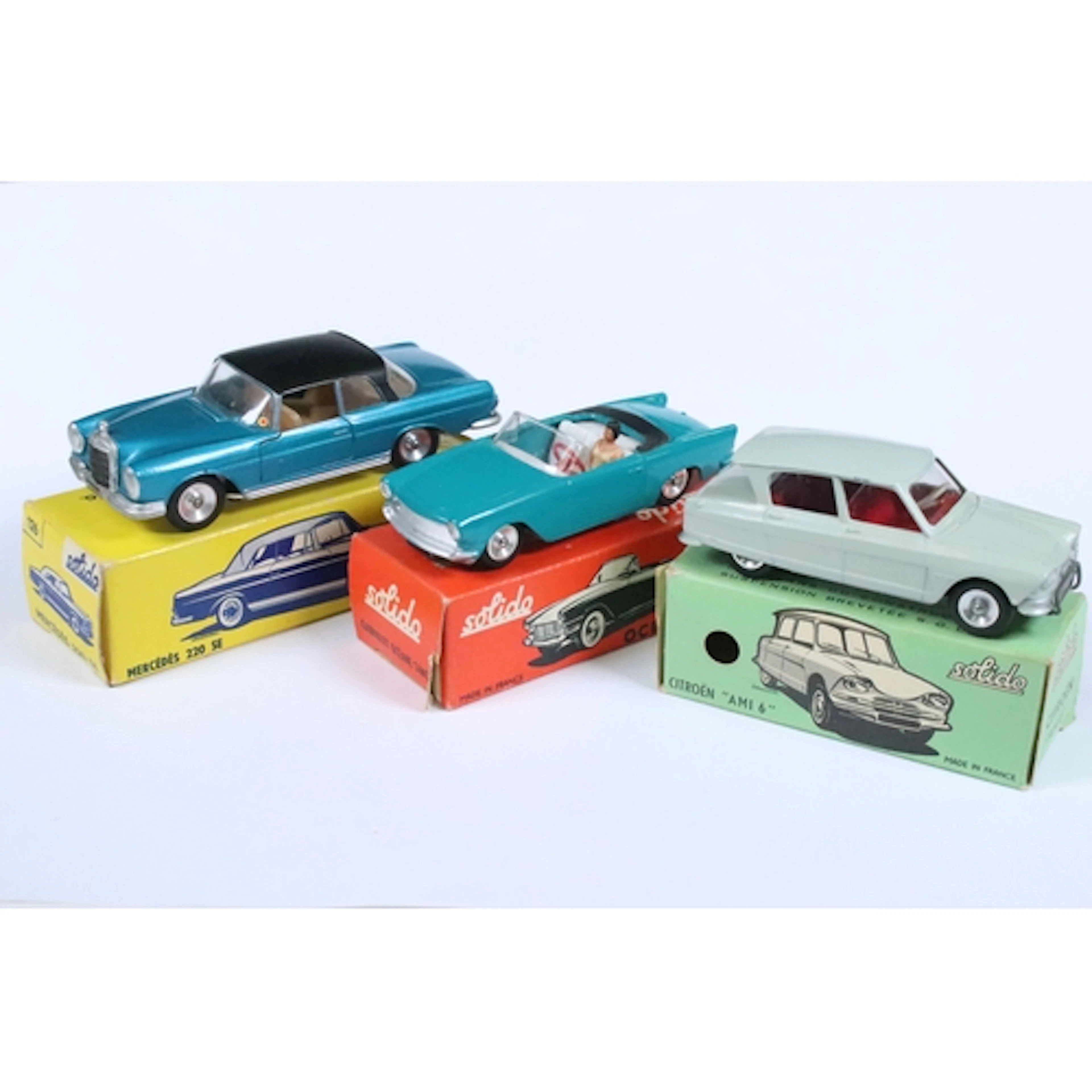 Three boxed Solido diecast models to include Citroen AMI 6 i...