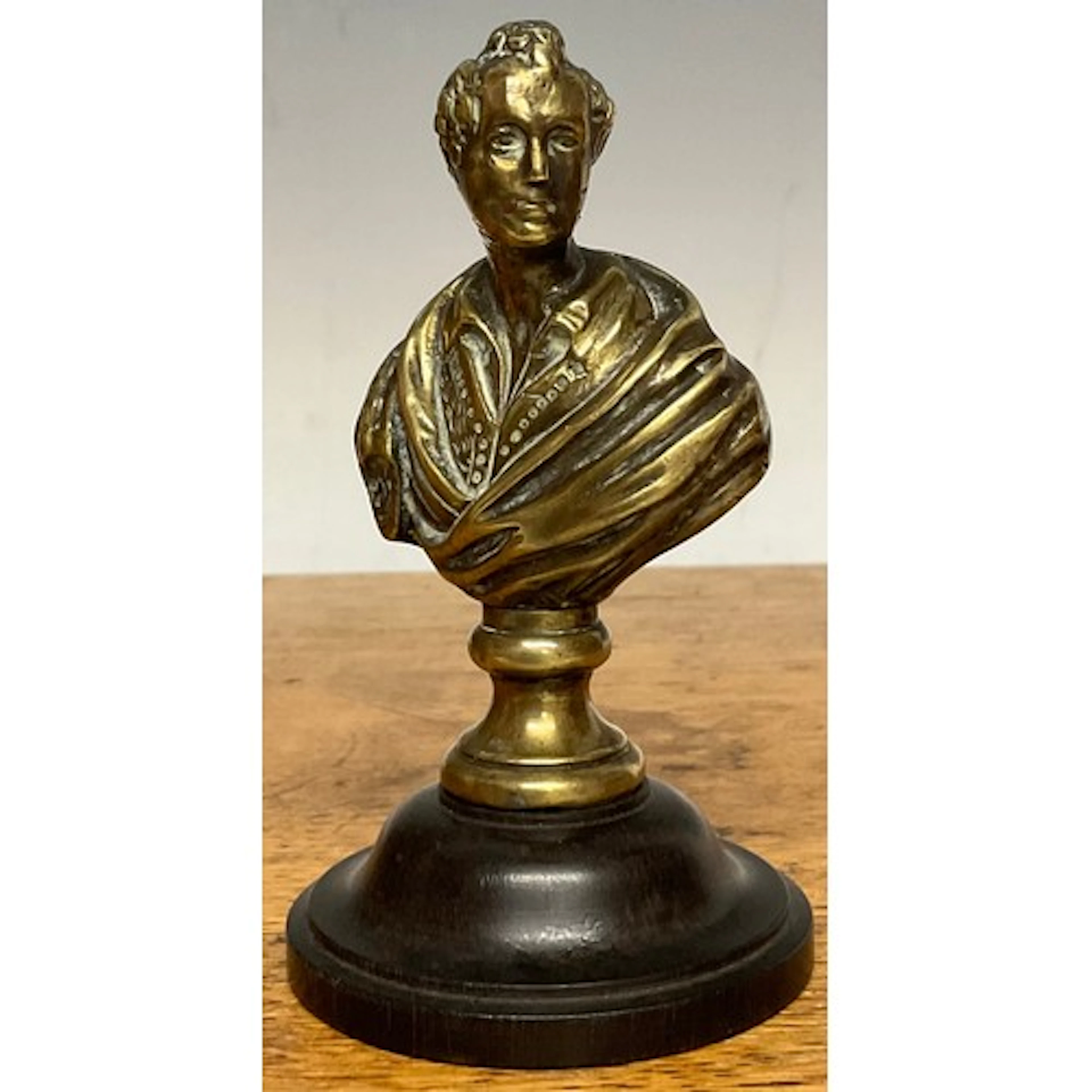 A 19th century cabinet bronze, bust of George Gordon Byron, ...