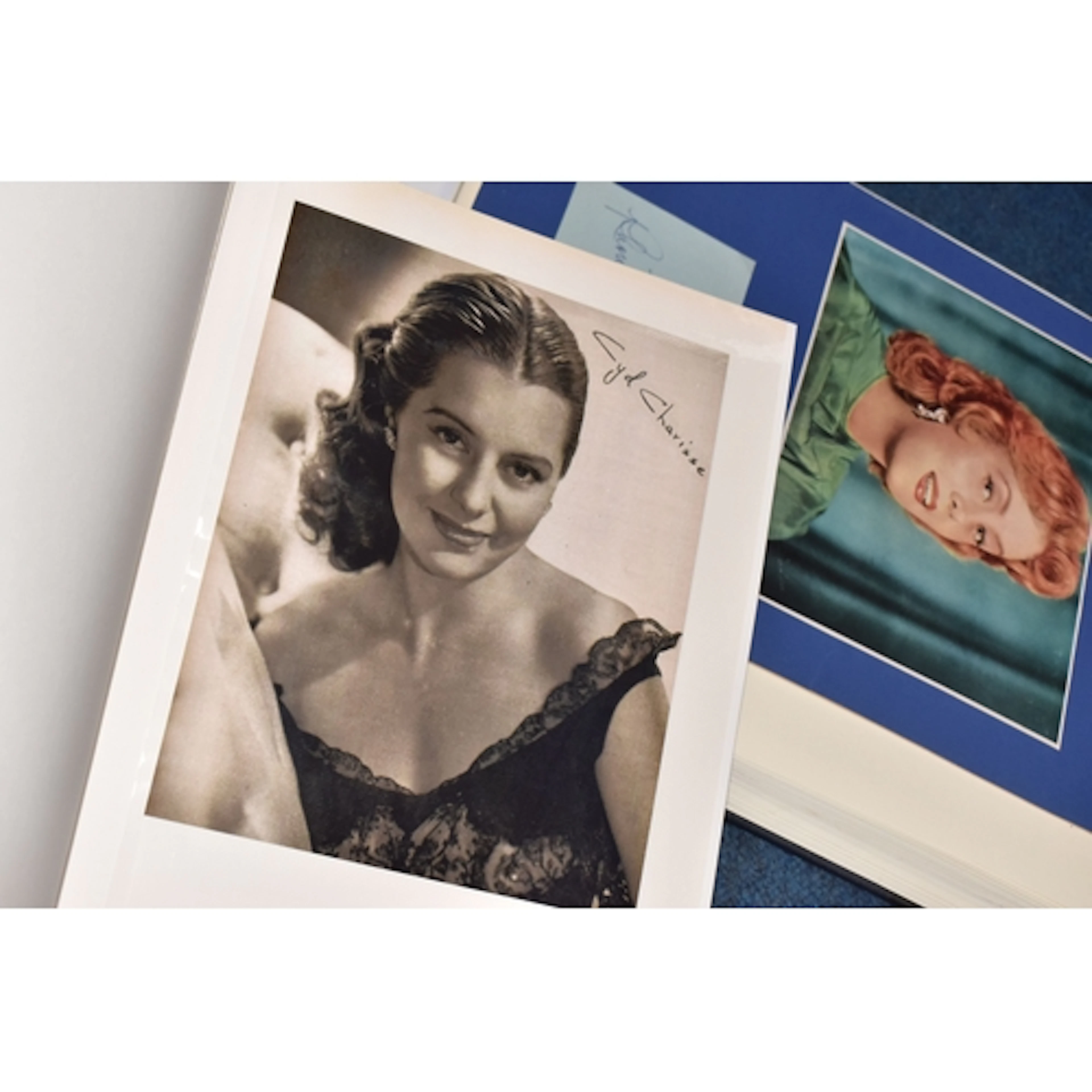 TWO ALBUMS OF CELEBRITY PHOTOGRAPHS & AUTOGRAPHS containing ...