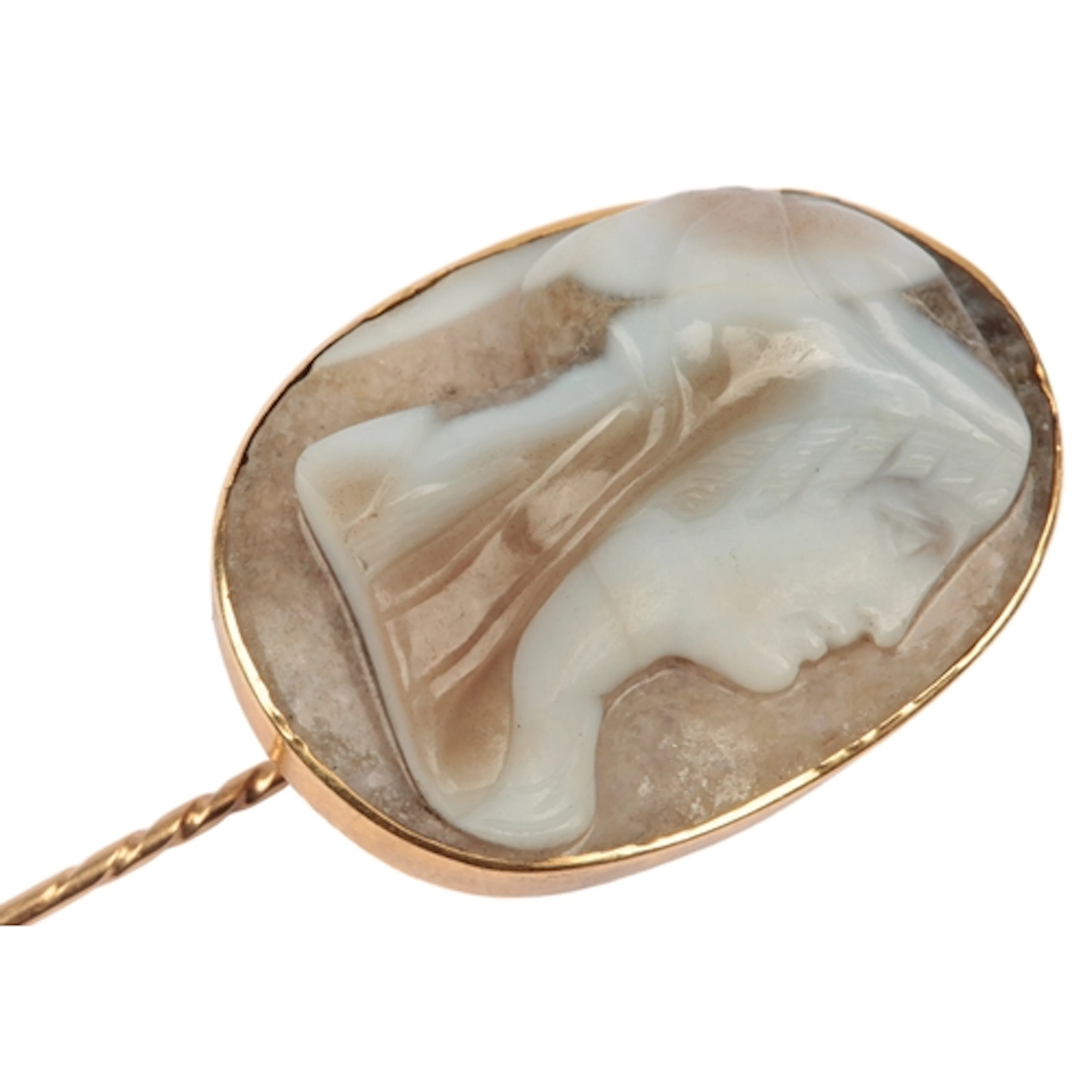 An agate cameo stick pin, 18th/19th century and later, the o...