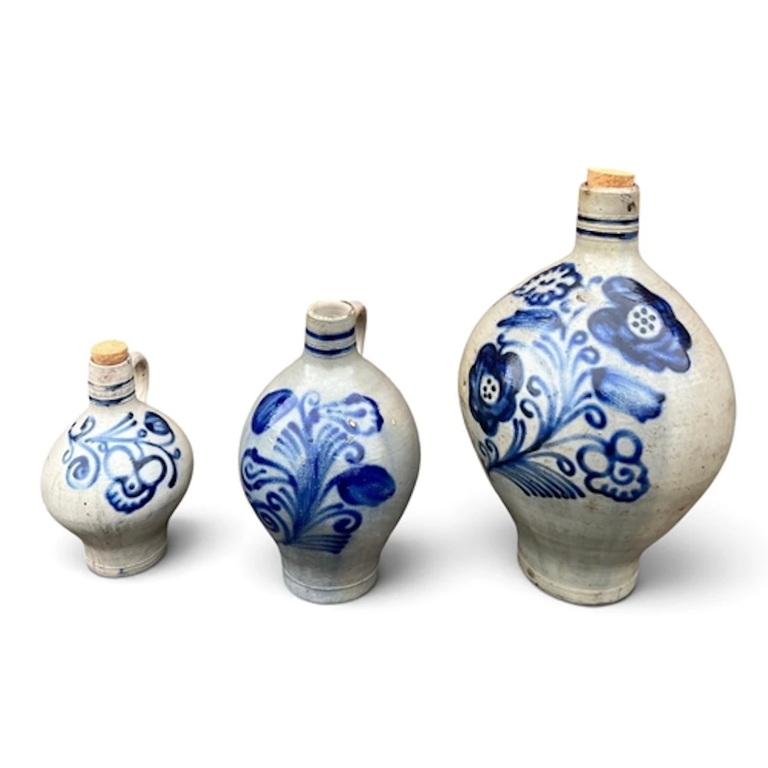 THREE LATE 19TH CENTURY GERMAN WESTERWALD CERAMIC JUGS Typic...
