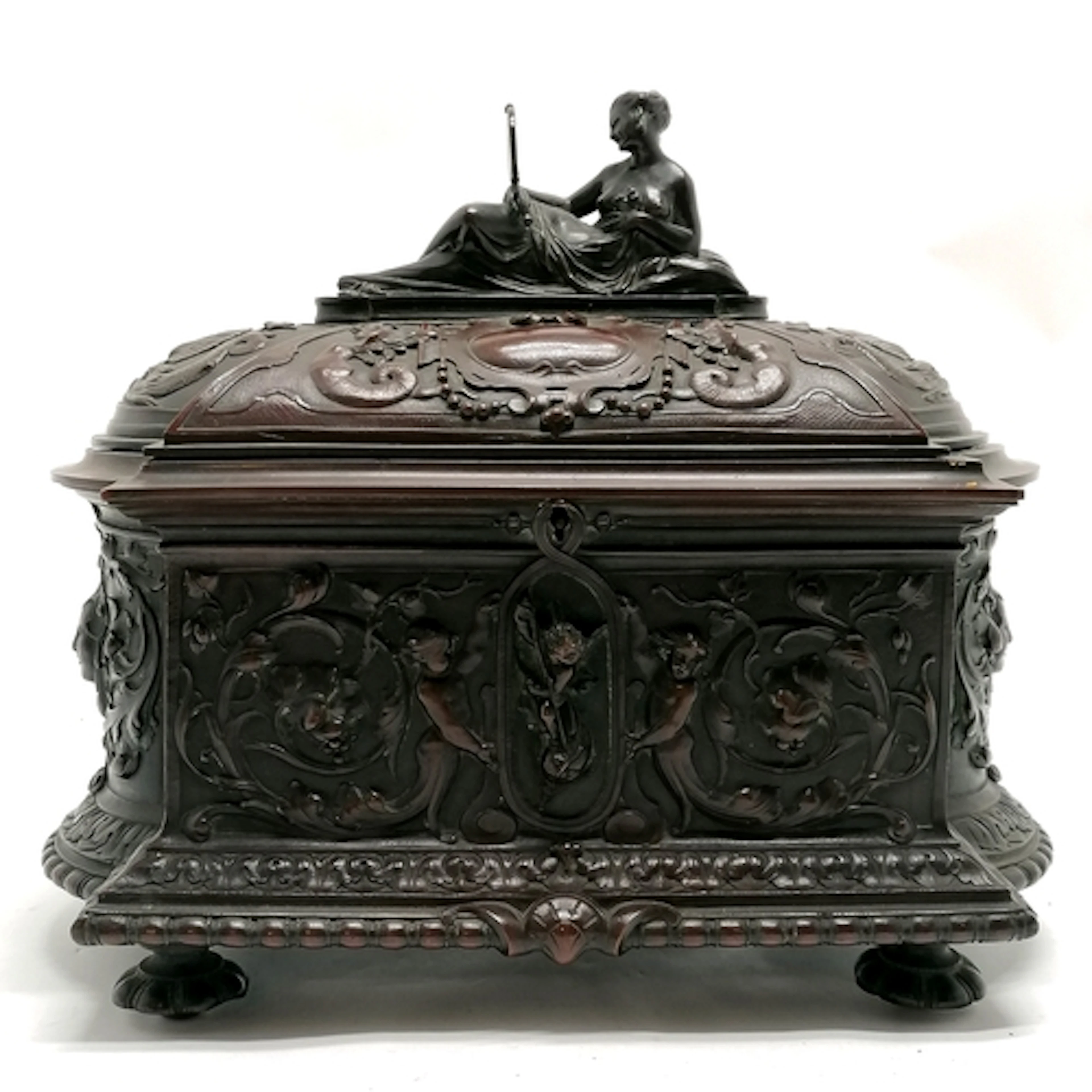 Elkington & Co. antique neo-classical table cigar / humidor ...