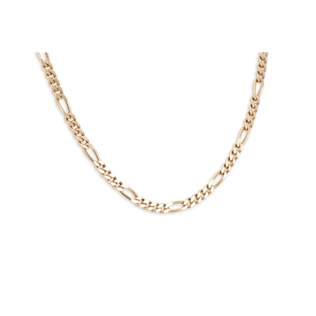 A 9CT GOLD FLAT FANCY CURB LINK NECK CHAIN, ca 29" long, 29 ...