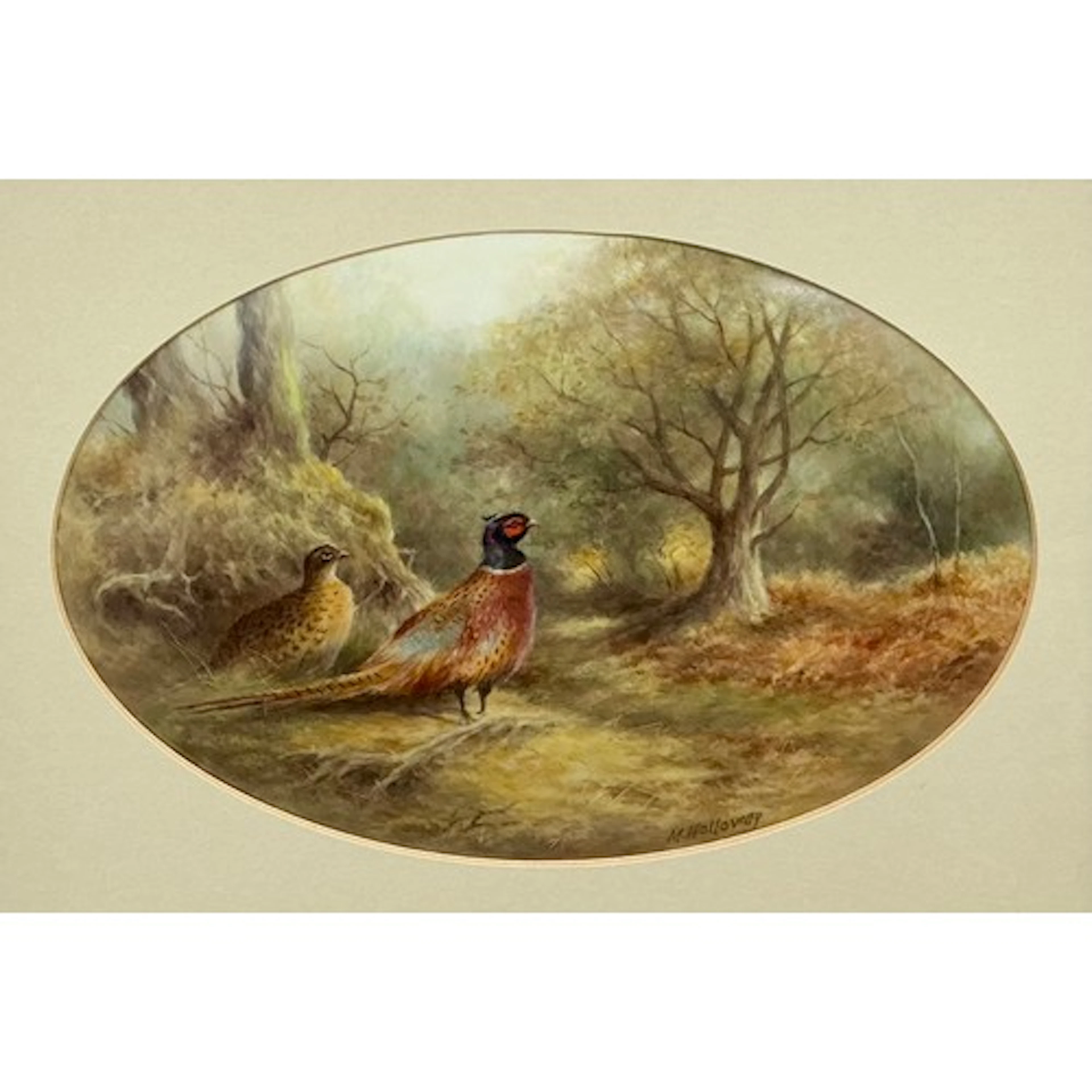 Milwyn Holloway, an oval porcelain plaque painted with male ...