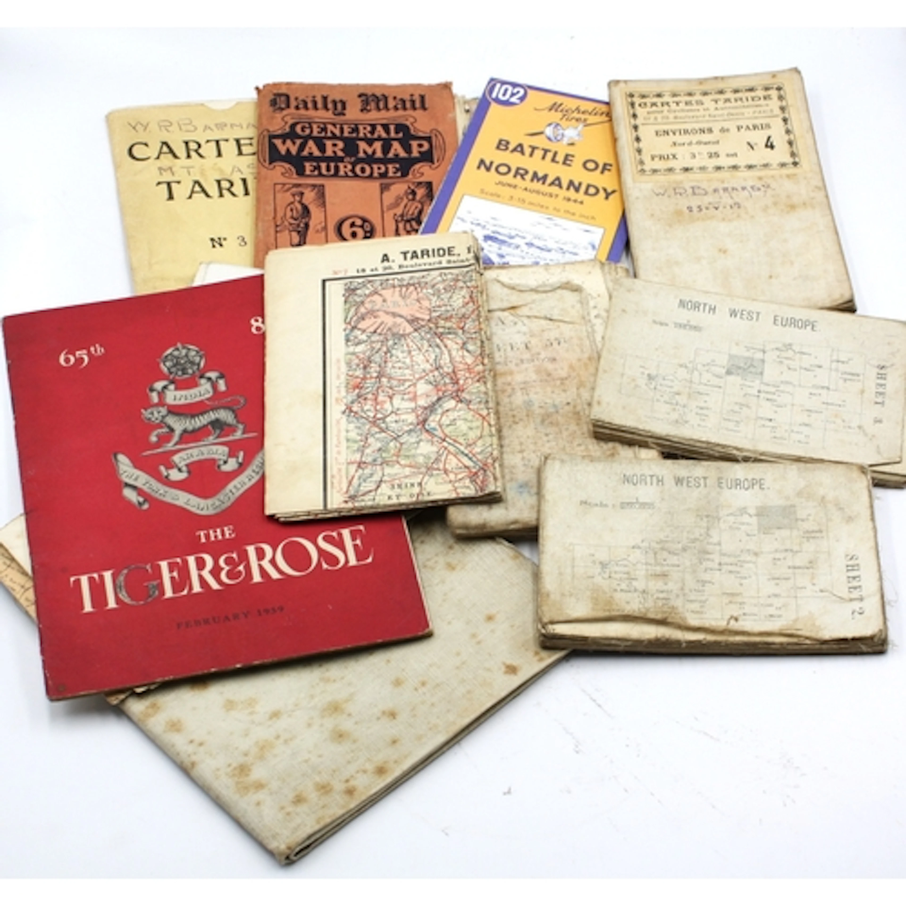 WWI North West Europe & France Military Linen Backed Maps, i...