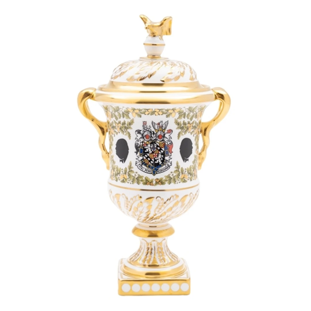 A Coalport limited edition Sir Winston Churchill vase and co...