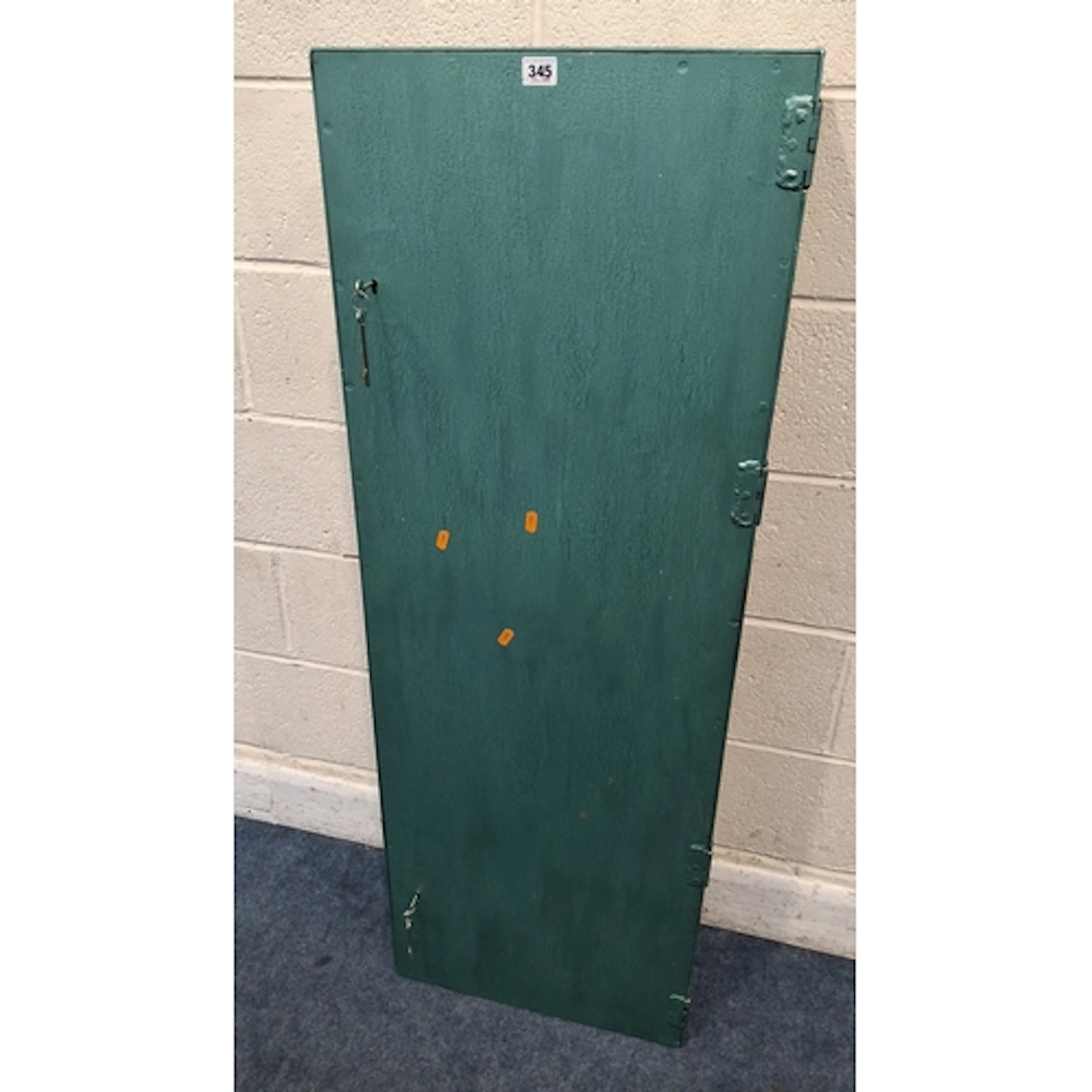 A GREEN PAINTED GUN SAFE, with a single door (width 47cm x ...