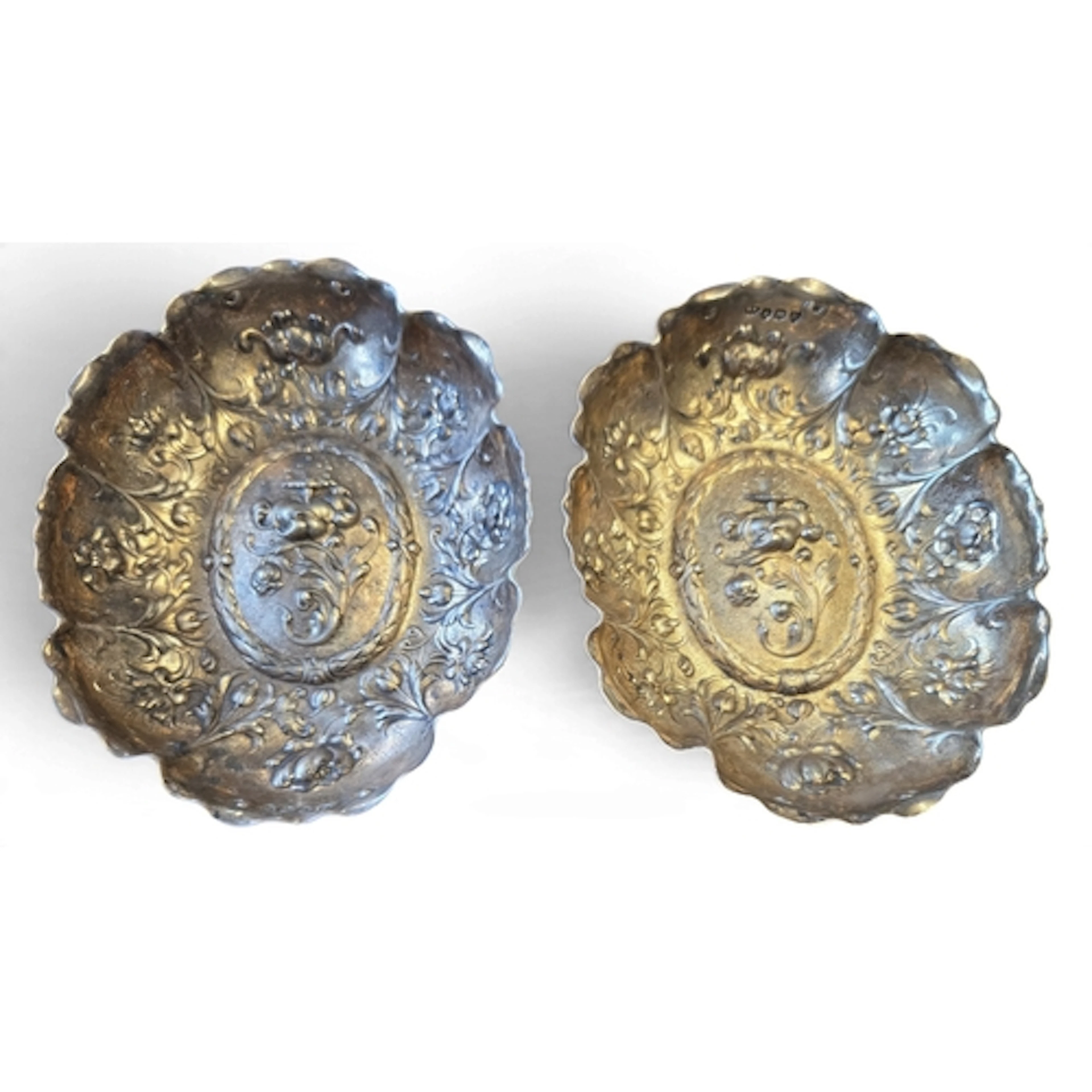 A fabulous pair of London Silver Bon Bon Dishes by William C...