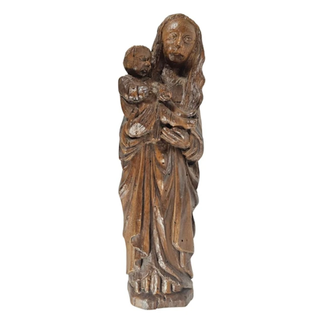 A LATE 17TH/EARLY 18TH CENTURY CARVED WOODEN RELIGIOUS FIGUR...